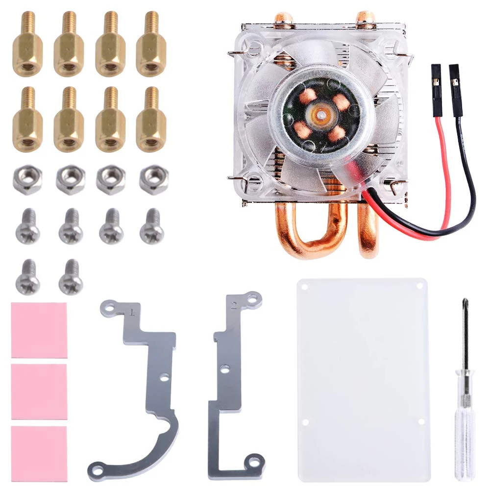 خنک کننده پردازنده کم ارتفاع GeeekPi با فن PWM RGB و هیت سینک آلومینیومی برای رزبری پای 4B/3B+/3B (نقره ای) خنک کننده پردازنده کم ارتفاع GeeekPi با فن PWM RGB و هیت سینک آلومینیومی برای رزبری پای 4B/3B+/3B (نقره ای)