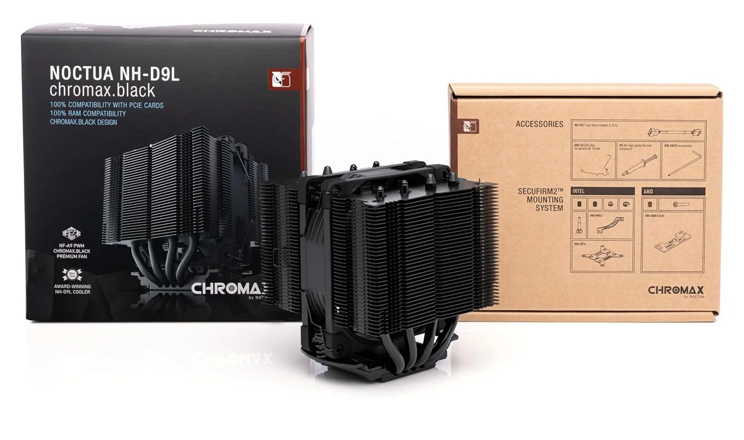 خنک کننده پردازنده ممتاز Noctua NH-D9L chromax.Black با فن NF-A9 92mm (مشکی)