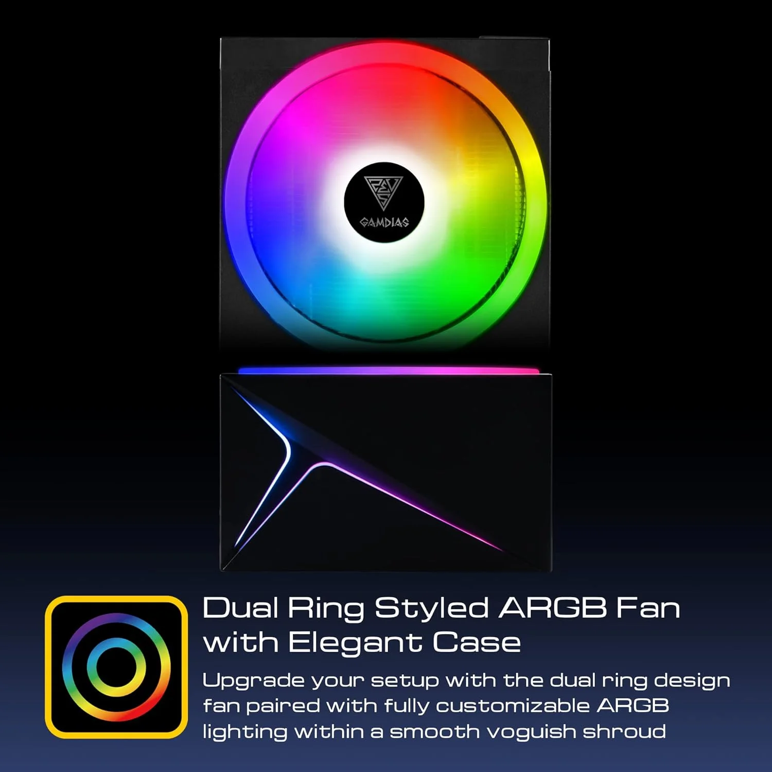 خنک‌کننده بادی پردازنده کامپیوتر GAMDIAS BOREAS M1-610، فن PWM با جریان هوای بالا 2600 دور در دقیقه، عملکرد بالا با 6 لوله حرارتی مسی با فناوری تماس مستقیم، ARGB همگام‌سازی مادربرد، برای Intel LGA1851/1700/115x و AMD AM5/AM4، مشکی