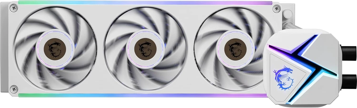 خنک کننده مایع پردازنده MSI MAG CORELIQUID C360 V2 سفید - رادیاتور 397 میلی‌متری - سازگار با LGA 1700 - سه فن 120 میلی‌متری ARGB PWM، سفید