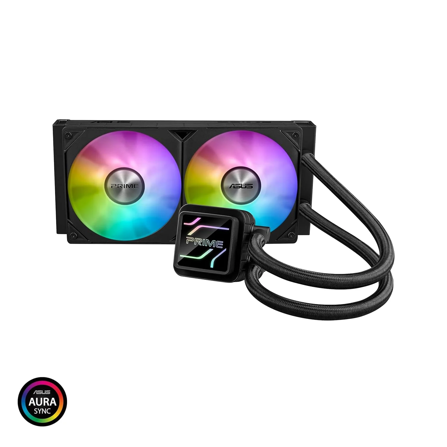 خنک کننده مایع پردازنده ASUS Prime LC 240 ARGB با طراحی انحصاری سطح تماس پردازنده و کانال های خنک کننده، واتر بلاک با گزینه های لنز آینه ای بی نهایت، فن های ARGB از پیش نصب شده و نورپردازی Aura