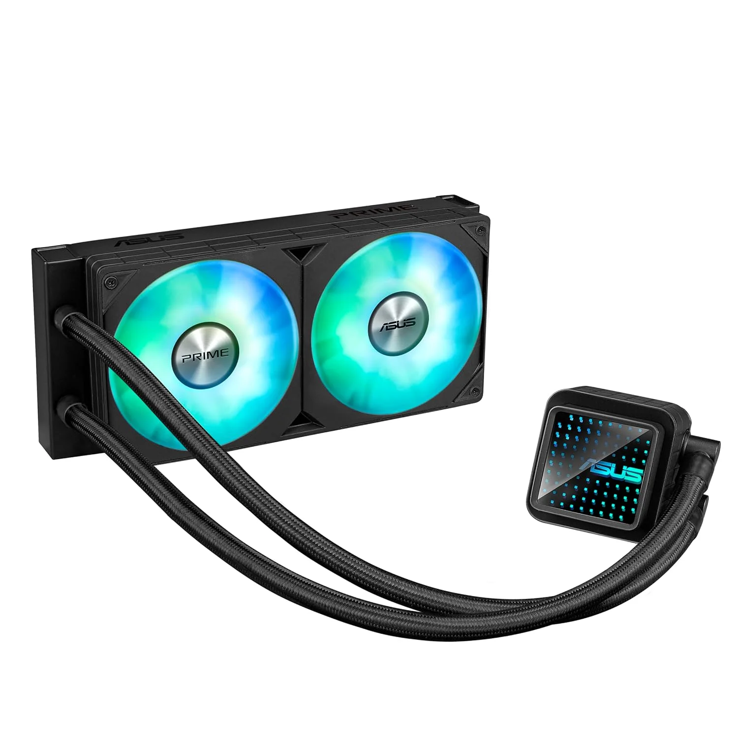 خنک کننده مایع پردازنده ASUS Prime LC 240 ARGB با طراحی انحصاری سطح تماس پردازنده و کانال های خنک کننده، واتر بلاک با گزینه های لنز آینه ای بی نهایت، فن های ARGB از پیش نصب شده و نورپردازی Aura