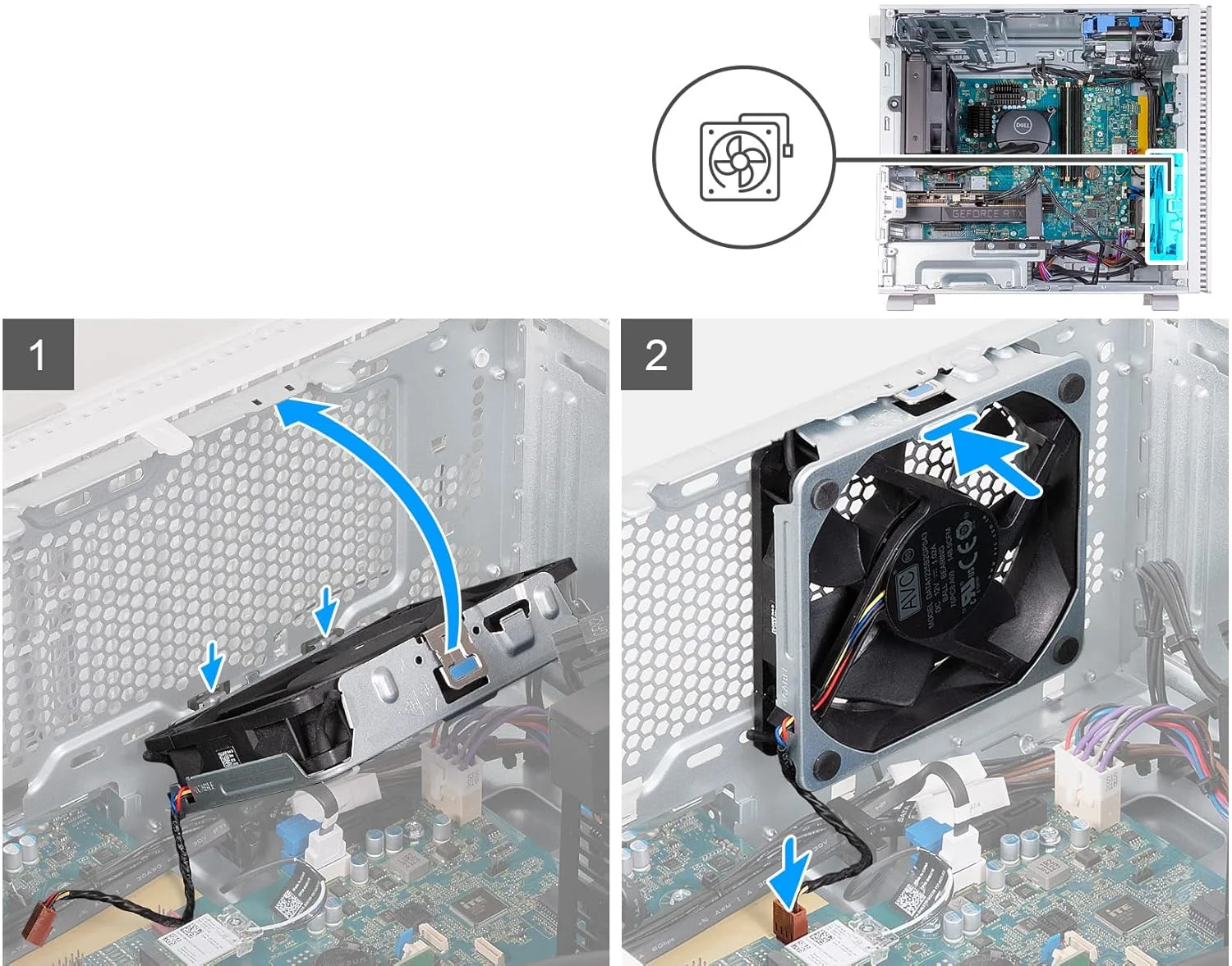 سیستم خنک کننده مایع پردازنده 125 واتی Deal4GO مدل 2G44F 76PC8 جایگزین برای رایانه رومیزی Dell XPS 8950، مشکی