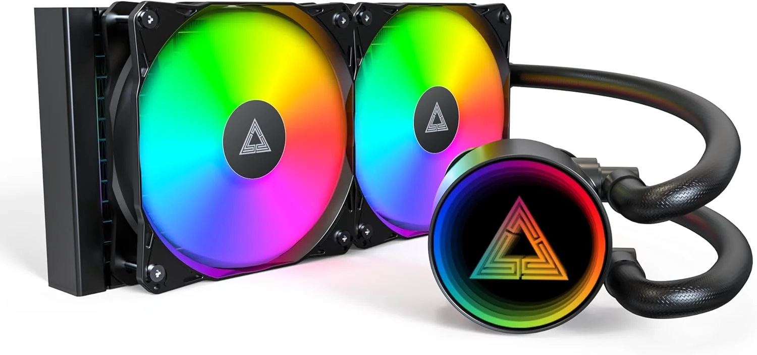 خنک کننده مایع پردازنده MONTECH LightFlow ARGB 240، رادیاتور 240 میلی متری AIO با طراحی آینه بی نهایت، پمپ 3100 دور در دقیقه، 2 عدد فن 120 میلی متری ARGB، پشتیبانی از Intel و AMD (مشکی)
