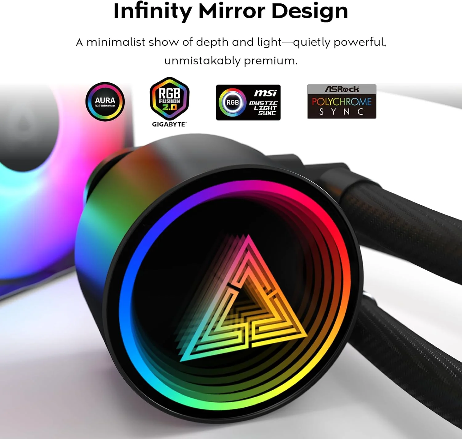 خنک کننده مایع پردازنده MONTECH LightFlow ARGB 240، رادیاتور 240 میلی متری AIO با طراحی آینه بی نهایت، پمپ 3100 دور در دقیقه، 2 عدد فن 120 میلی متری ARGB، پشتیبانی از Intel و AMD (مشکی)