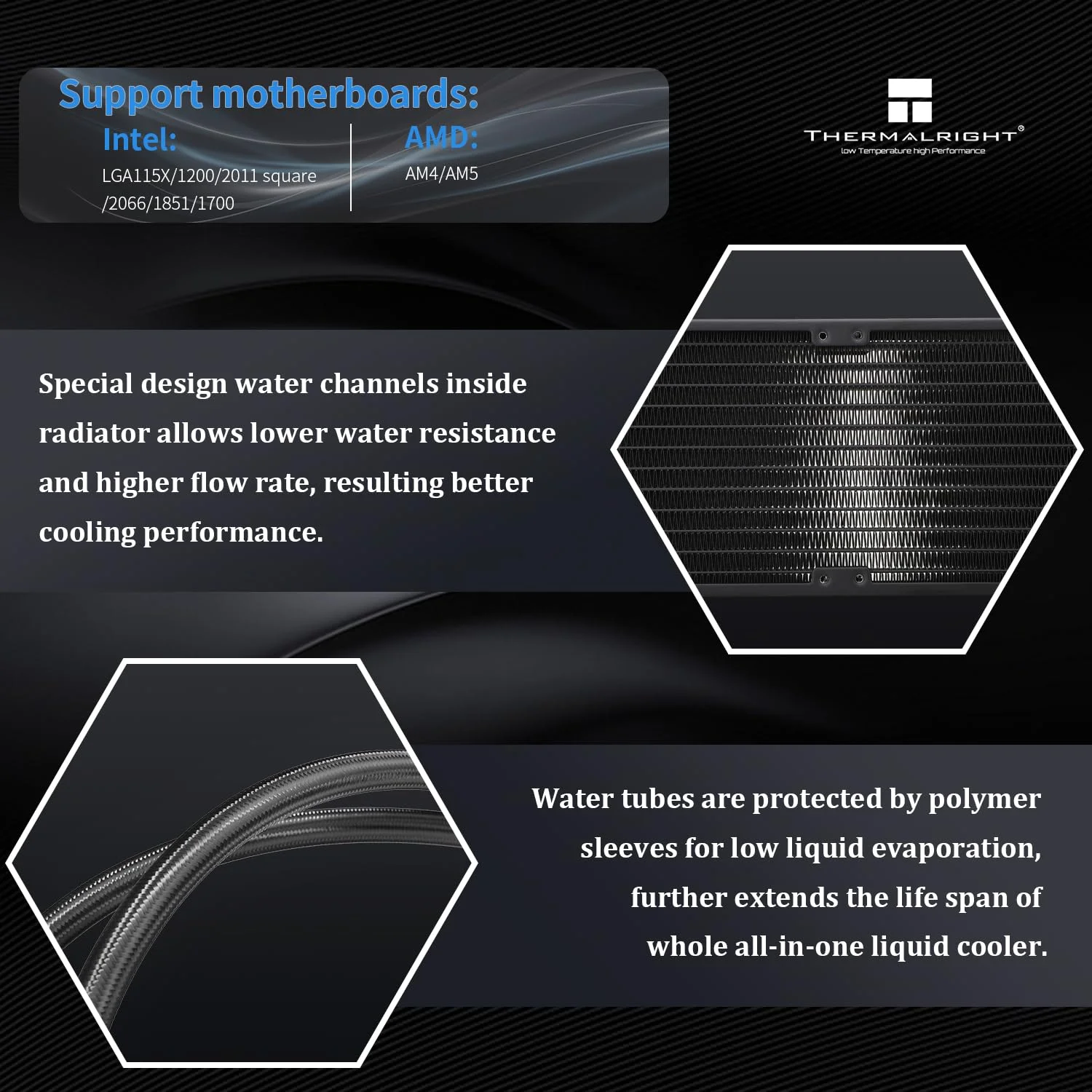 خنک کننده مایع پردازنده Thermalright Frozen Magic 240 Black ARGB V2، فن‌های PWM دوگانه با عملکرد بالا با سرعت 1600 دور در دقیقه، برای Intel LGA1150/1151//1200/2011/1700 و AMD:AM4/AM5، خنک کننده کامپیوتر Aio، رادیاتور خنک کننده مایع 240