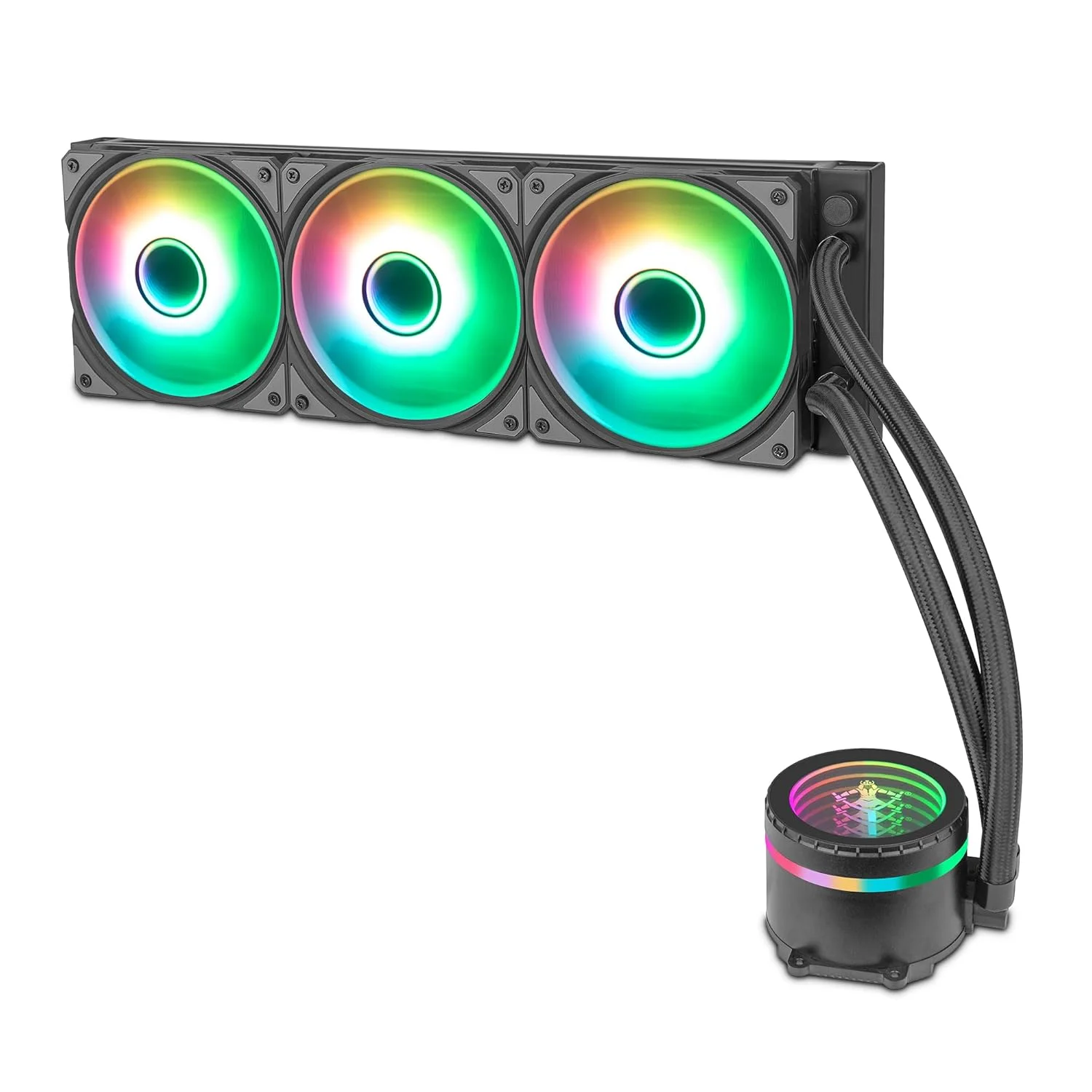 سیستم خنک کننده مایع پردازنده Yeyian سری گیمینگ PC برای کامپیوتر رومیزی بی صدا | 3 فن RGB 360 میلی متری | 2000 دور در دقیقه | (جدید 2023)