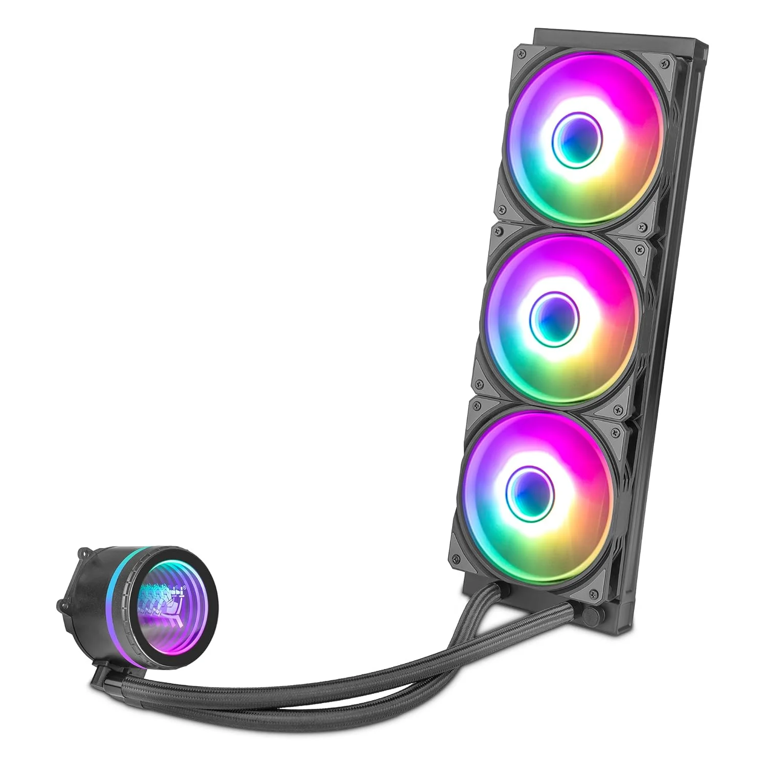 سیستم خنک کننده مایع پردازنده Yeyian سری گیمینگ PC برای کامپیوتر رومیزی بی صدا | 3 فن RGB 360 میلی متری | 2000 دور در دقیقه | (جدید 2023)
