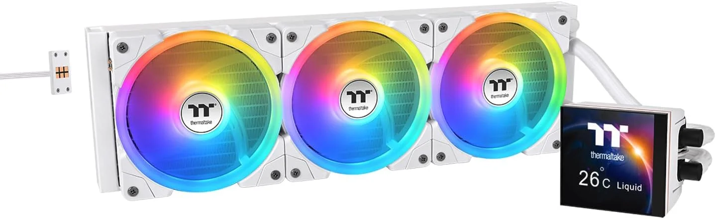 خنک کننده مایع پردازنده MAGFloe 420 Ultra / سازگار با Intel و AMD / 3x140mm 500~2000rpm SWAFAN EX / رادیاتور 420mm / MAGForce 2.0 / LCD مربعی 3.95 اینچی / پره های فن قابل تعویض / سفید برفی / CL-W452-PL14SW-A