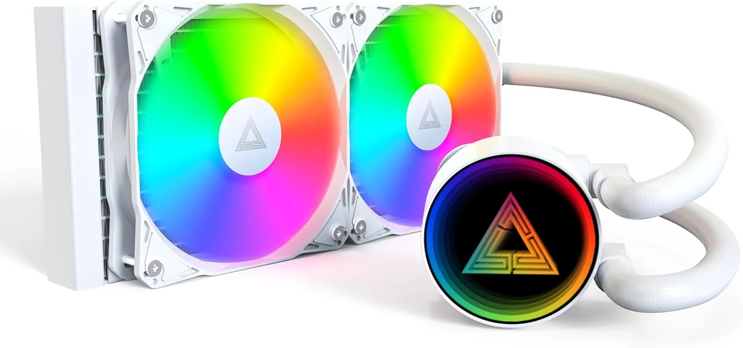خنک کننده مایع پردازنده MONTECH LightFlow ARGB 240، رادیاتور 240 میلی متری AIO با طراحی آینه بی نهایت، پمپ 3100 دور در دقیقه، 2 عدد فن 120 میلی متری ARGB، پشتیبانی از Intel و AMD (سفید)