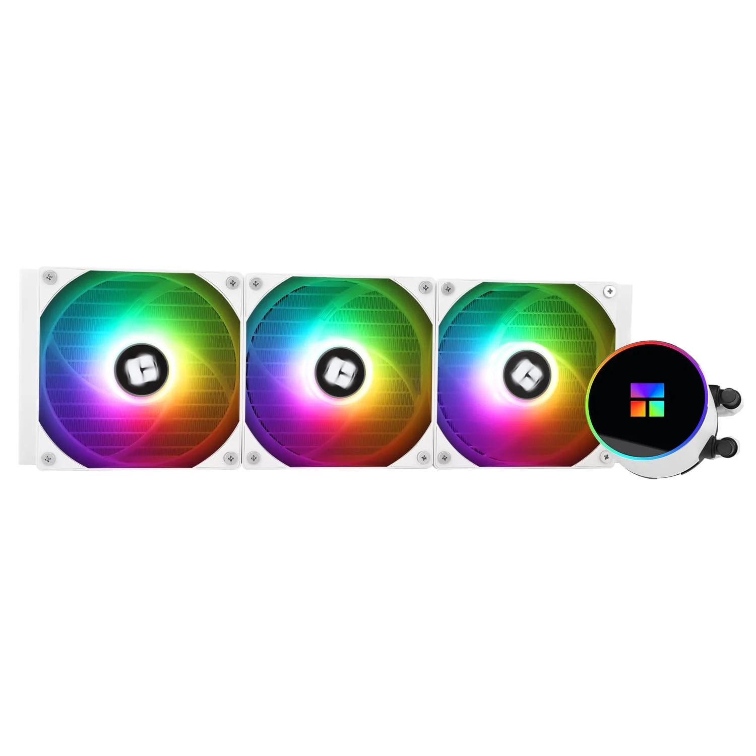 خنک کننده مایع پردازنده Thermalright Frozen Magic 360 White ARGB V2، اندازه رادیاتور خنک کننده 360 میلی‌متری با 3 عدد فن 120 میلی‌متری PWM ARGB، برای AMD/AM4/AM5، Intel LGA1150/1151/1200/2011/1700/1851، خنک کننده آبی پردازنده سفید ARGB