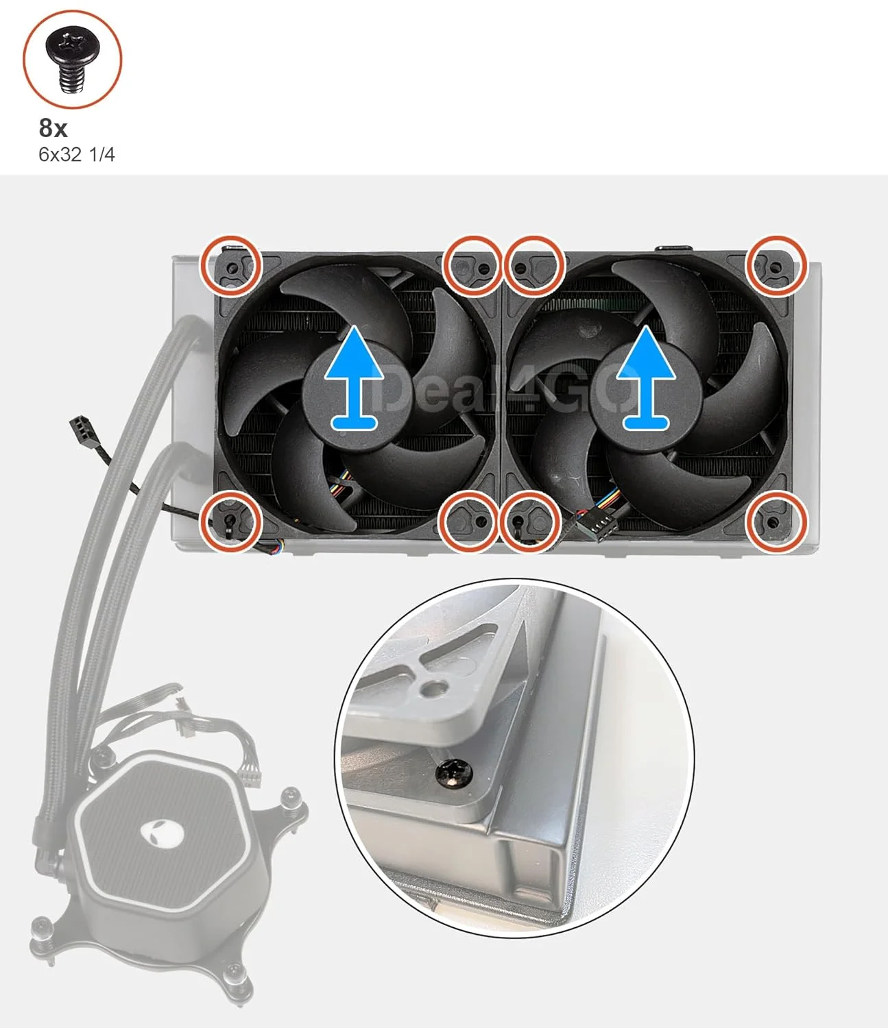 سیستم خنک کننده مایع دوگانه 105 واتی Deal4GO مدل 67CXF 067CXF JRPPD جایگزین غیر برودتی برای Dell Alienware Aurora R15 با پردازنده AMD