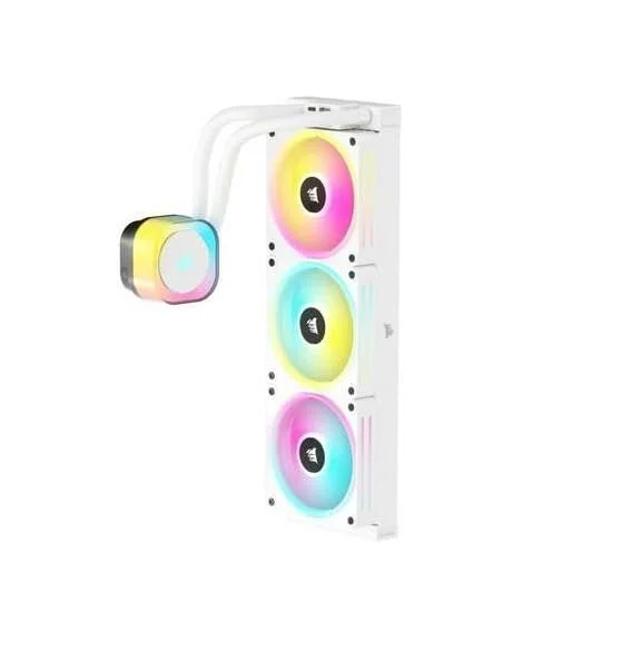 خنک کننده مایع پردازنده CORSAIR iCUE Link H150i RGB - خنک کننده همه کاره 360 میلی‌متری - فن‌های QX120 RGB - مناسب برای Intel® LGA 1700، AMD® AM5 - شامل هاب سیستم iCUE Link - سفید (بازسازی شده)