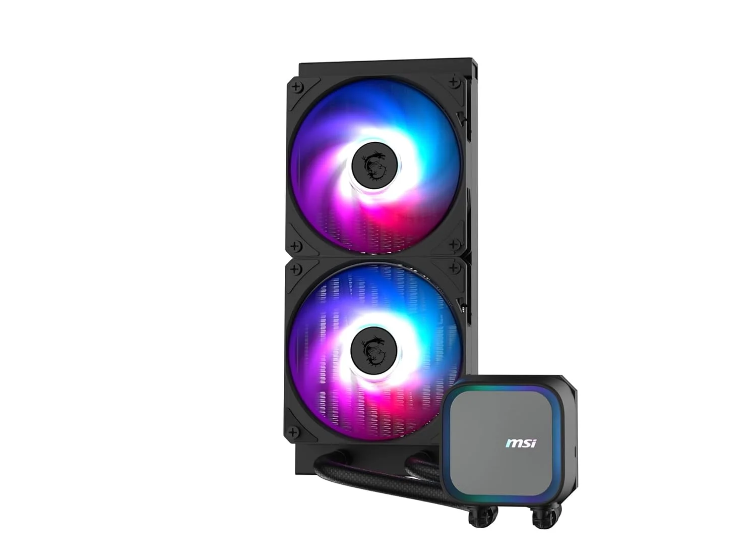 خنک کننده مایع پردازنده MSI MAG CORELIQUID A13 240 AIO - پوشش کامل پردازنده، طراحی بهبود یافته کانال آب، مینیمالیسم و نورپردازی، فن های CycloBlade 7، رادیاتور جریان شکافته، فن های با بلبرینگ تفنگی