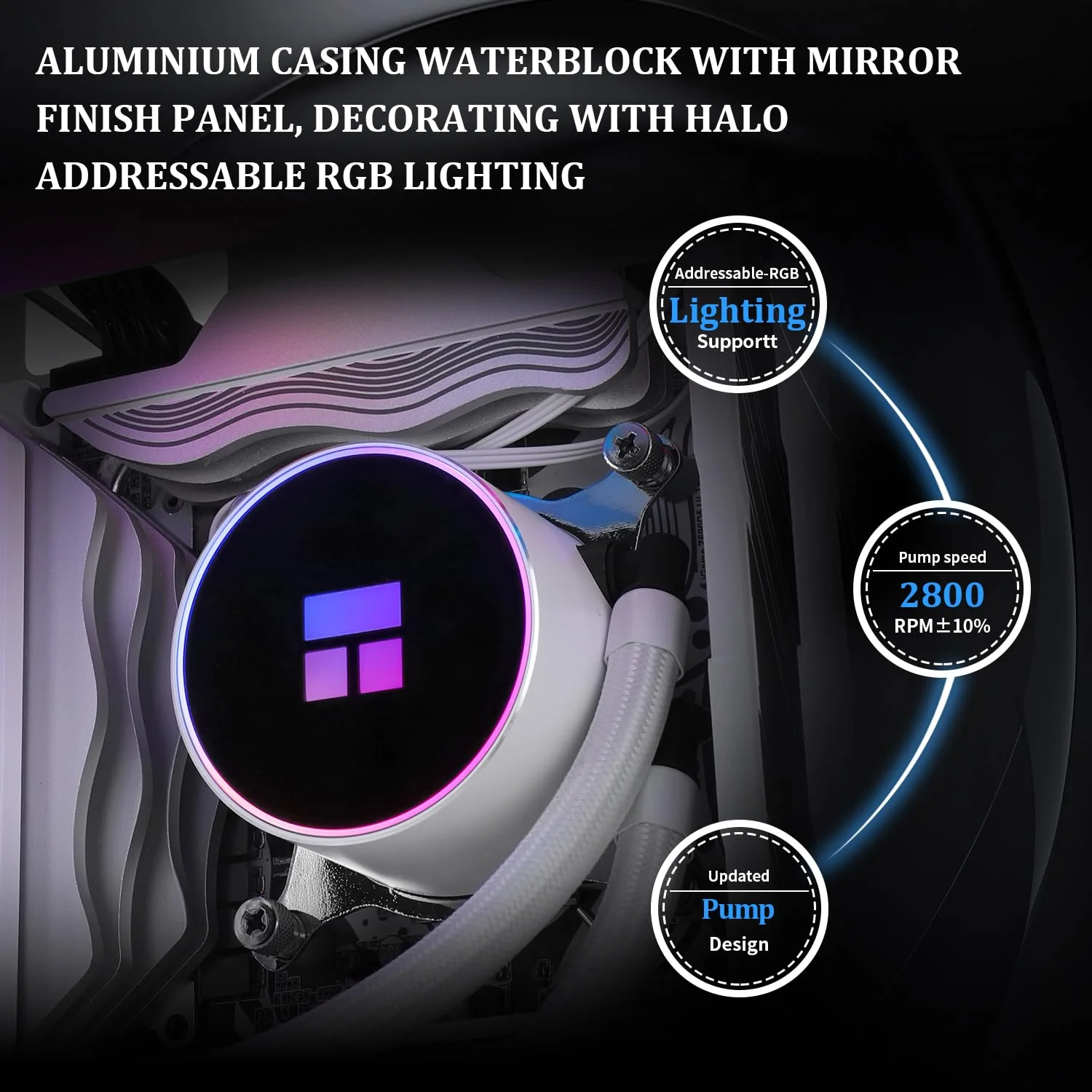 خنک کننده مایع پردازنده Thermalright Frozen Magic 360 White ARGB V2، اندازه رادیاتور خنک کننده 360 میلی‌متری با 3 عدد فن 120 میلی‌متری PWM ARGB، برای AMD/AM4/AM5، Intel LGA1150/1151/1200/2011/1700/1851، خنک کننده آبی پردازنده سفید ARGB