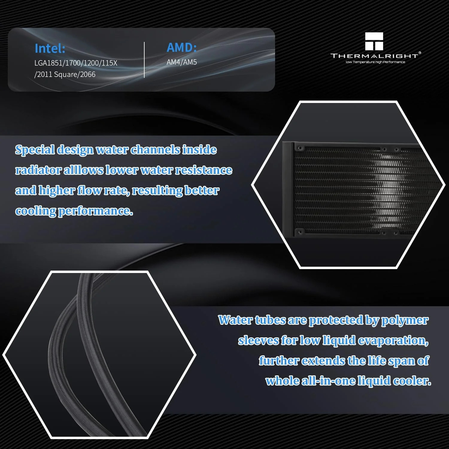 خنک کننده مایع پردازنده Aqua Elite 240 V6 ARGB مشکی - 240mm AIO، پمپ PWM، برای AM4/AM5، Intel LGA1851/1700، اتصال مستقیم مادربرد
