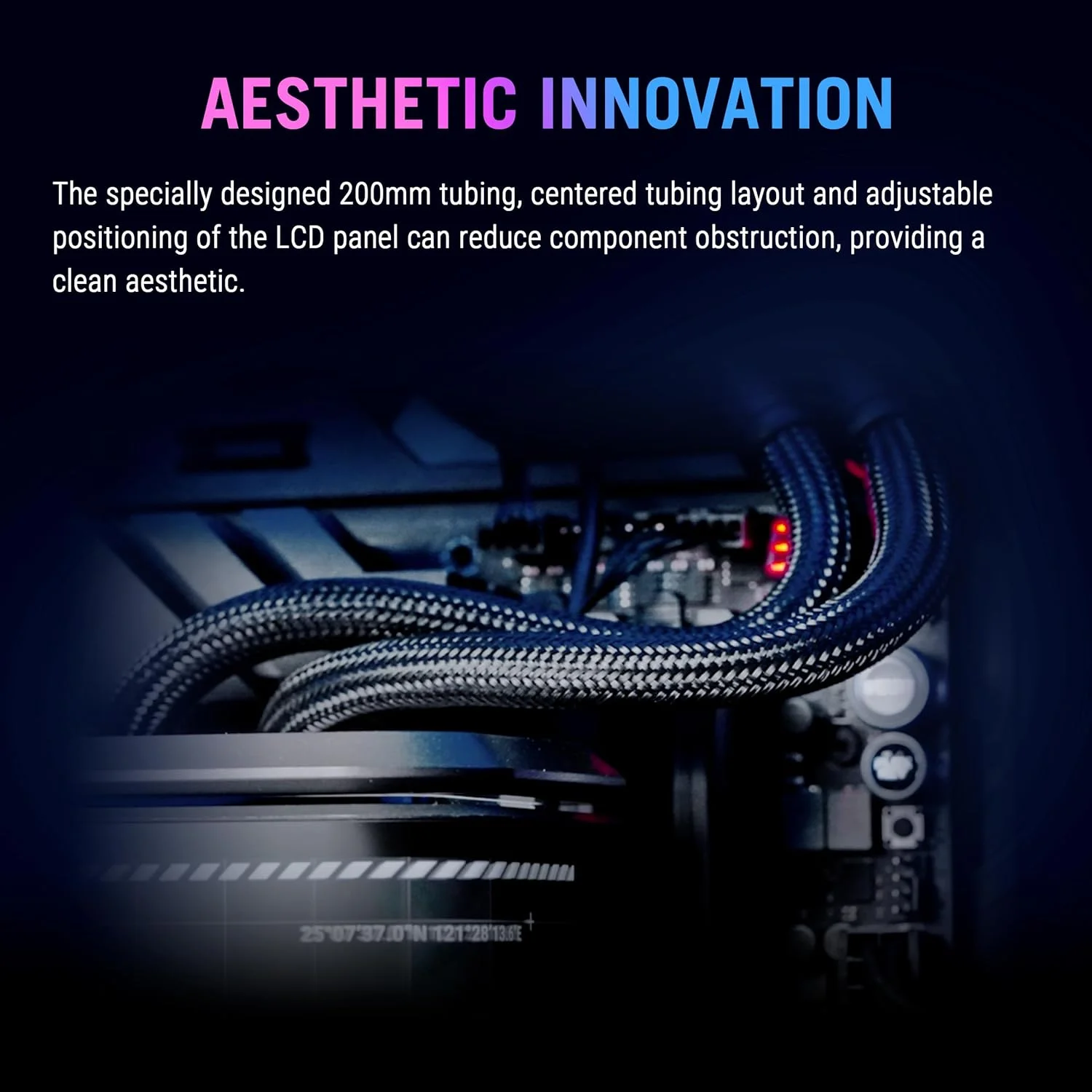 خنک کننده مایع پردازنده ASUS ROG RYUO IV SLC 360 ARGB با لوله های کوتاه شده برای زیبایی بیشتر، دارای صفحه نمایش منحنی 6.67 اینچی AMOLED با قابلیت پخش ویدیوهای سه بعدی یا نمایش اطلاعات سیستم