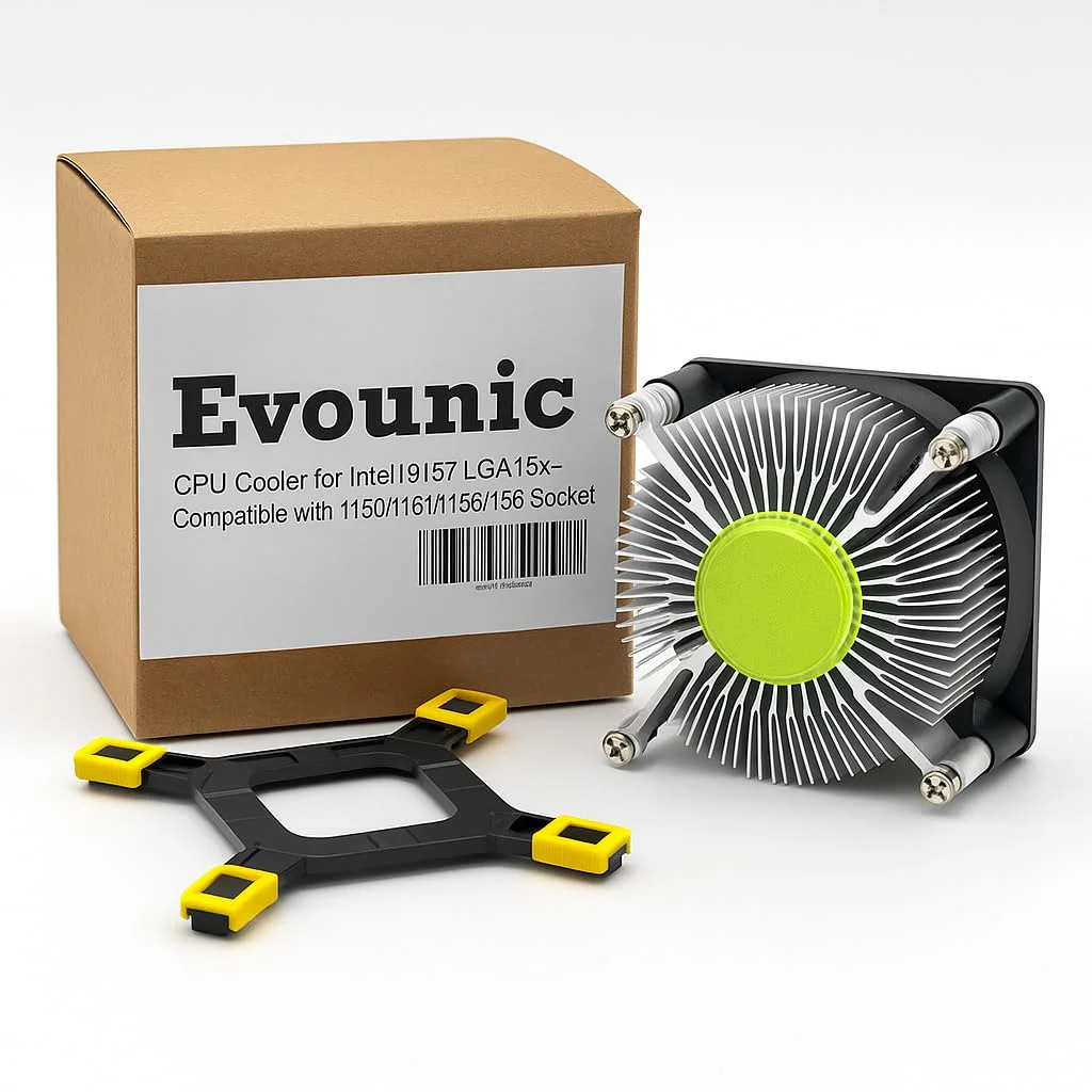 خنک کننده پردازنده برای i3/i5/i7 LGA115x – سازگار با سوکت های 1150، 1151، 1155، 1156، 1200 – فن کم صدا و هیت سینک آلومینیومی – راه حل خنک کننده کامپیوتر رومیزی – نصب آسان 4 پین با کنترل دما