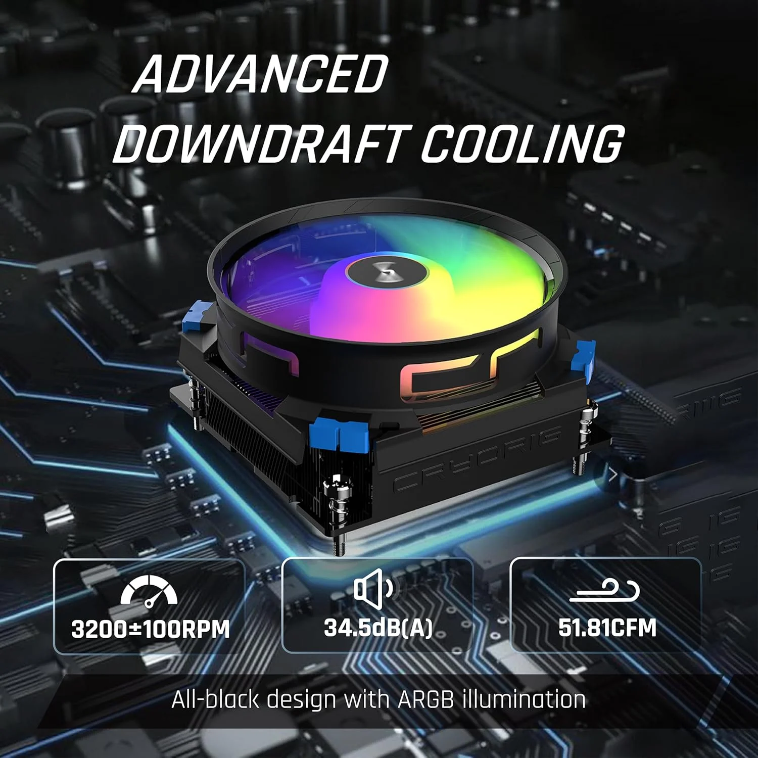 خنک کننده پردازنده کم ارتفاع CRYORIG C5 با محفظه بخار – پشته پره آلومینیومی – خنک کننده SFF جمع و جور – AMD AM4/AM5 – Intel LGA 1150/1200/1851/1700