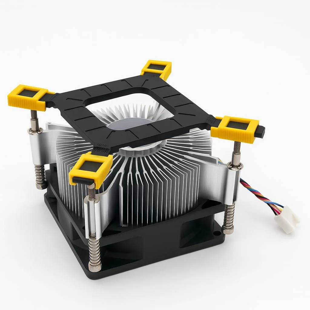 خنک کننده پردازنده برای i3/i5/i7 LGA115x – سازگار با سوکت های 1150، 1151، 1155، 1156، 1200 – فن کم صدا و هیت سینک آلومینیومی – راه حل خنک کننده کامپیوتر رومیزی – نصب آسان 4 پین با کنترل دما
