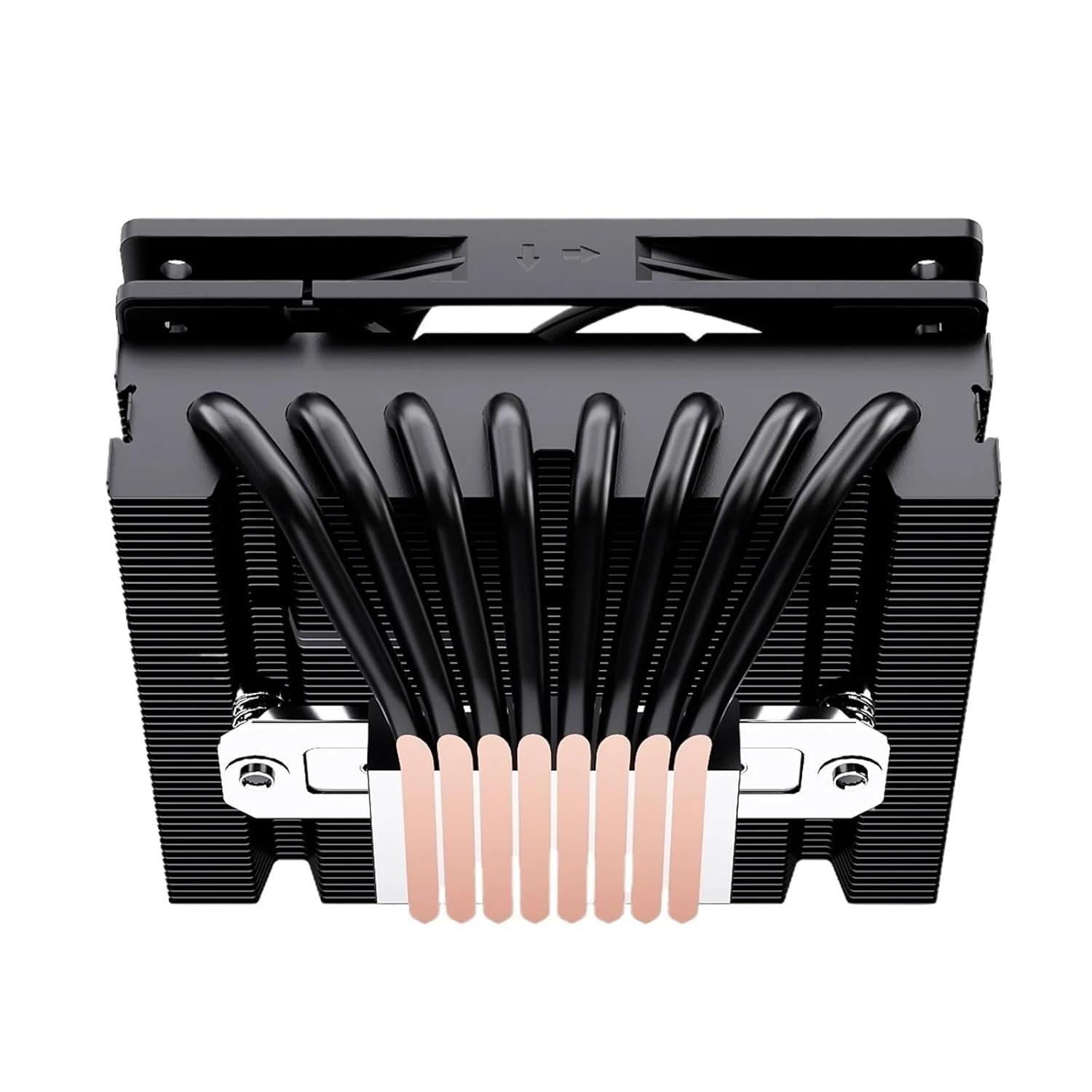 خنک کننده رادیاتوری هوا تک عددی، فن CPU کم صدا برای AM4 AM5 LGA 2011 1200 1700 X99 (6 لوله حرارتی - مشکی، بدون نورپردازی)