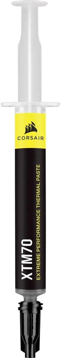 خمیر حرارتی با عملکرد فوق العاده Corsair XTM70، 3 گرمی برای پردازنده های Intel و AMD تا 250W+ TDP - ویسکوزیته پایین، استفاده آسان، شامل سه دستمال تمیز کننده و کیت اپلیکاتور برای کامپیوتر