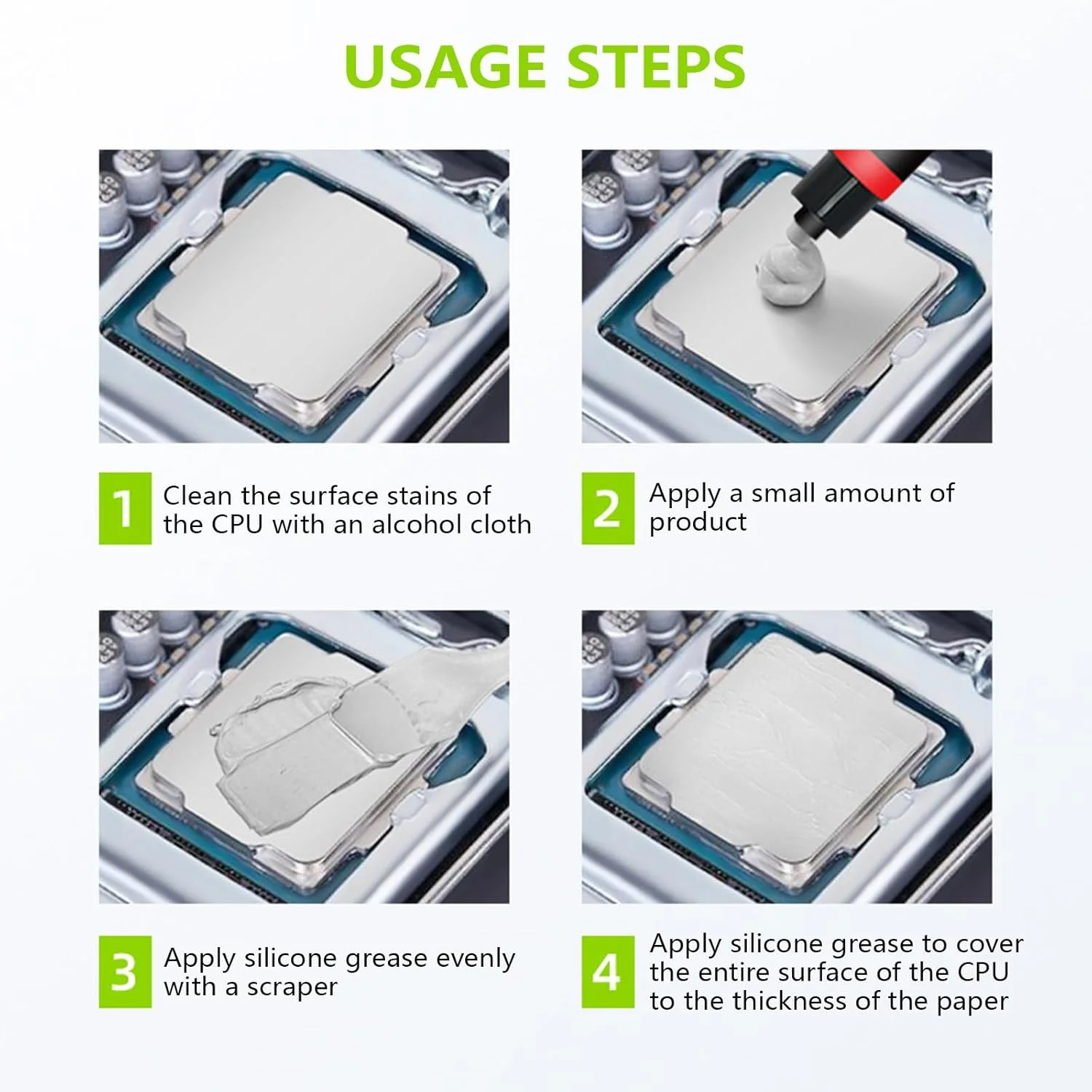 گریس حرارتی خمیر سیلیکونی گریس حرارتی پردازنده گریس حرارتی دفع حرارت کارت گرافیک رسانایی حرارتی