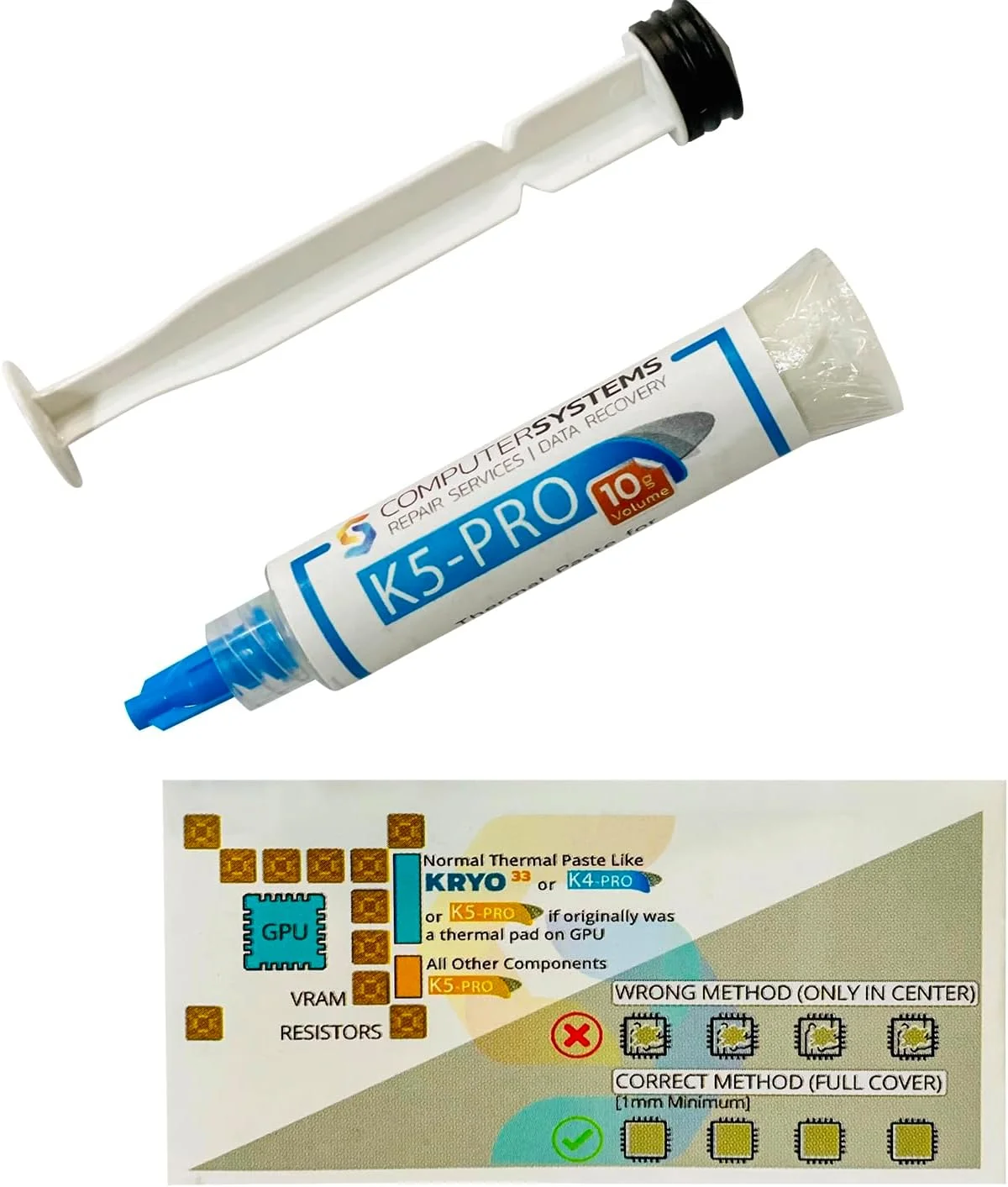 خمیر حرارتی ویسکوز K5 PRO 10 گرمی برای جایگزینی پد حرارتی مایع CSGR