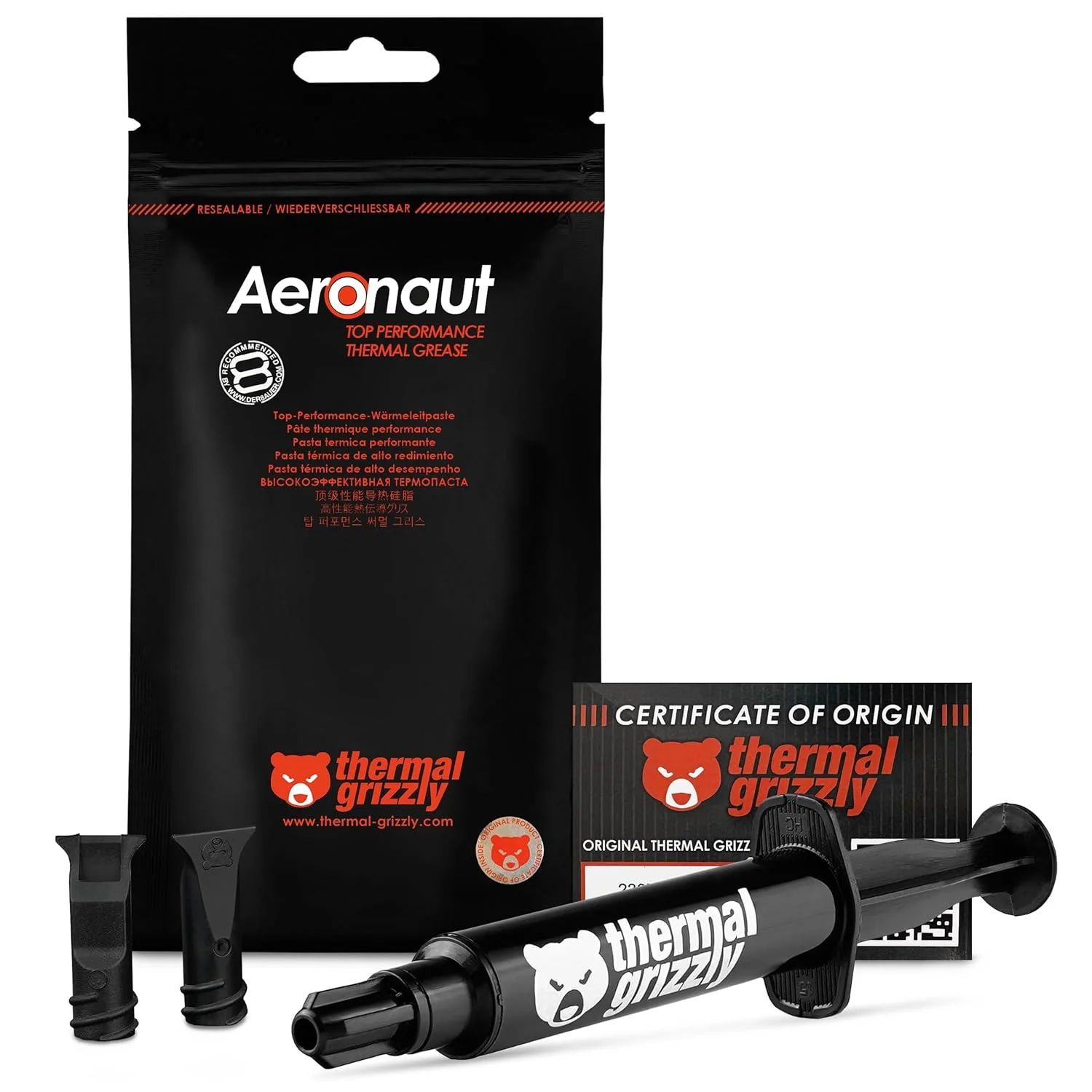 گریس حرارتی Thermal Grizzly Aeronaut - 7.8 گرم/3 میلی لیتر - خمیر حرارتی با عملکرد بالا - ایده آل برای سیستم های خنک کننده CPU/GPU/PS4/PS5/Xbox