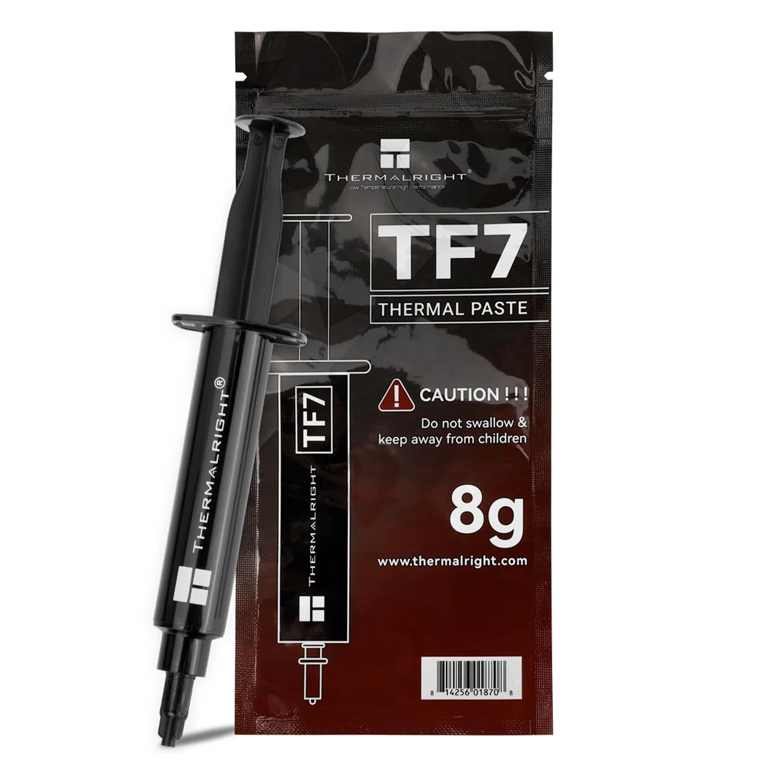 خمیر حرارتی Thermalright TF7 8g با عملکرد بالا - 8 گرم، 12.8 وات بر متر-کلوین، دوام بالا، استفاده آسان، برای همه هیت سینک ها، خنک کننده های پردازنده/پردازنده/کارت گرافیک، به همراه ابزار استفاده