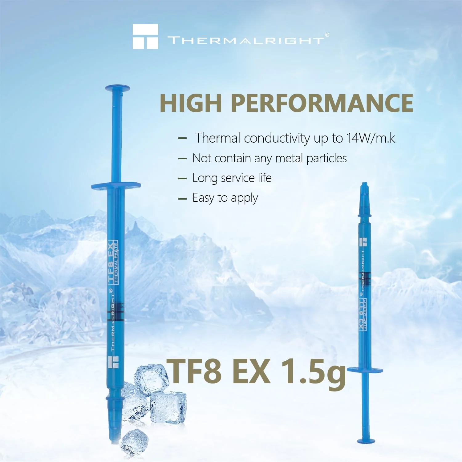 خمیر حرارتی Thermalright TF8 EX 1.5g برای خنک کننده های پردازنده، خمیر سینک حرارتی با رسانایی بالا 14W/m.k برای همه پردازنده ها (CPU، GPU)، غیر رسانا، خمیر پیشرفته اتلاف حرارت ارتقا یافته جدید خمیر حرارتی Thermalright TF8 EX 1.5g برای خنک کننده های پردازنده، خمیر سینک حرارتی با رسانایی بالا 14W/m.k برای همه پردازنده ها (CPU، GPU)، غیر رسانا، خمیر پیشرفته اتلاف حرارت ارتقا یافته جدید