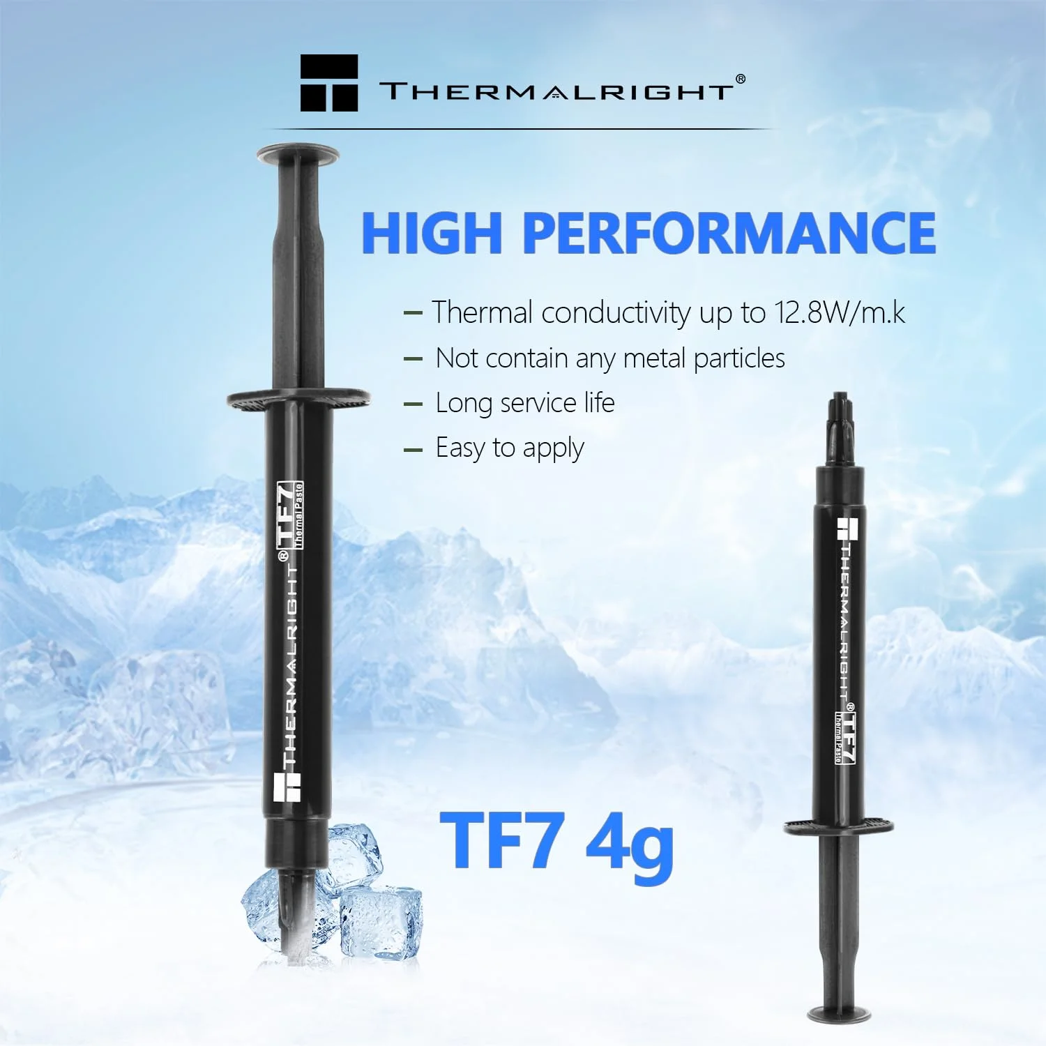 خمیر حرارتی Thermalright TF7 4g با عملکرد بالا - 4 گرم، 12.8W/mK، دوام بالا، استفاده آسان، برای همه هیت سینک ها خنک کننده های CPU/CPU/GPU، همراه با ابزار استفاده