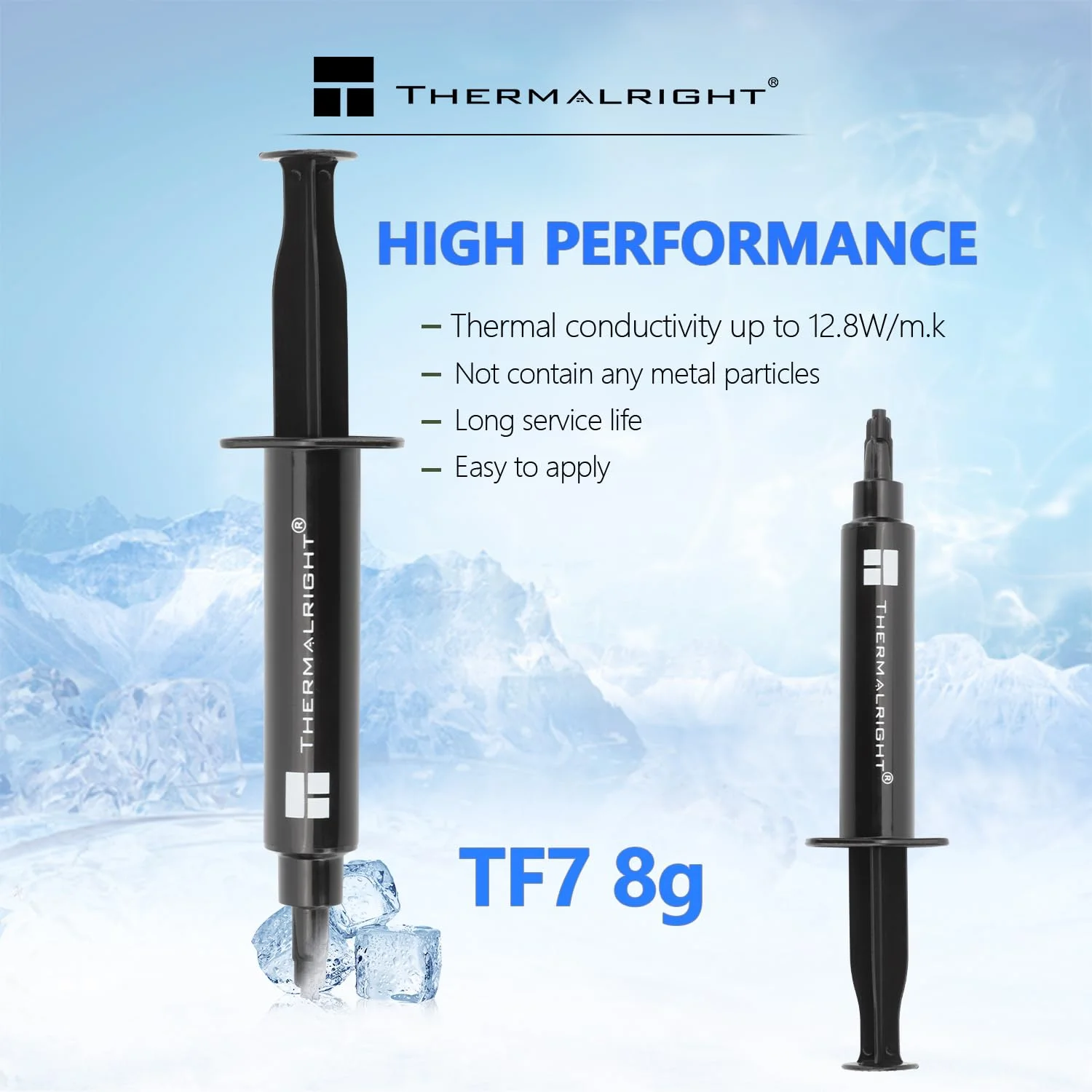 خمیر حرارتی Thermalright TF7 8g با عملکرد بالا - 8 گرم، 12.8 وات بر متر-کلوین، دوام بالا، استفاده آسان، برای همه هیت سینک ها، خنک کننده های پردازنده/پردازنده/کارت گرافیک، به همراه ابزار استفاده