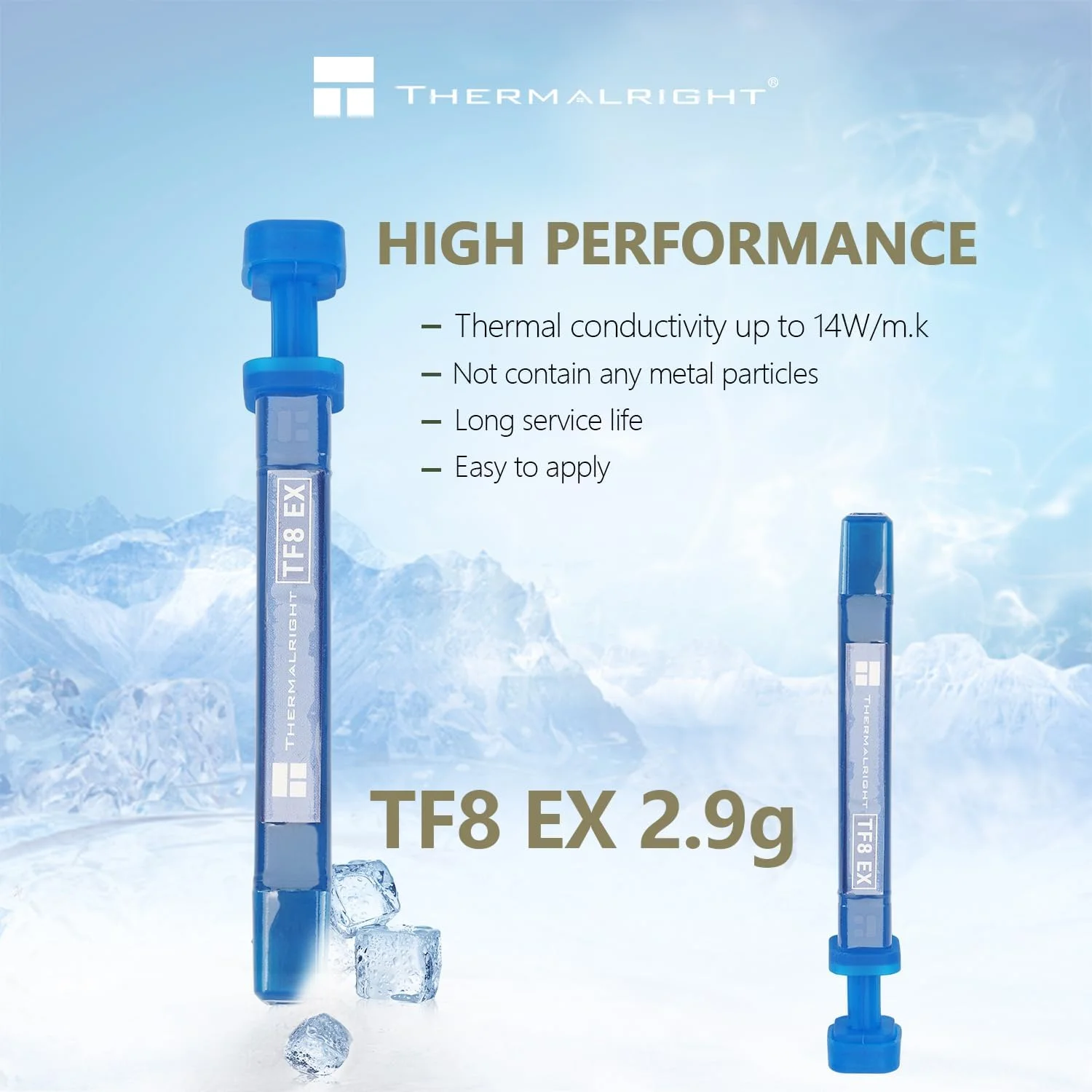 خمیر حرارتی Thermalright TF8 EX 2.9g برای خنک کننده های پردازنده، خمیر سینک حرارتی با رسانایی بالا 14W/m.k برای همه پردازنده ها (CPU، GPU)، غیر رسانا، خمیر پیشرفته اتلاف حرارت ارتقا یافته جدید خمیر حرارتی Thermalright TF8 EX 2.9g برای خنک کننده های پردازنده، خمیر سینک حرارتی با رسانایی بالا 14W/m.k برای همه پردازنده ها (CPU، GPU)، غیر رسانا، خمیر پیشرفته اتلاف حرارت ارتقا یافته جدید