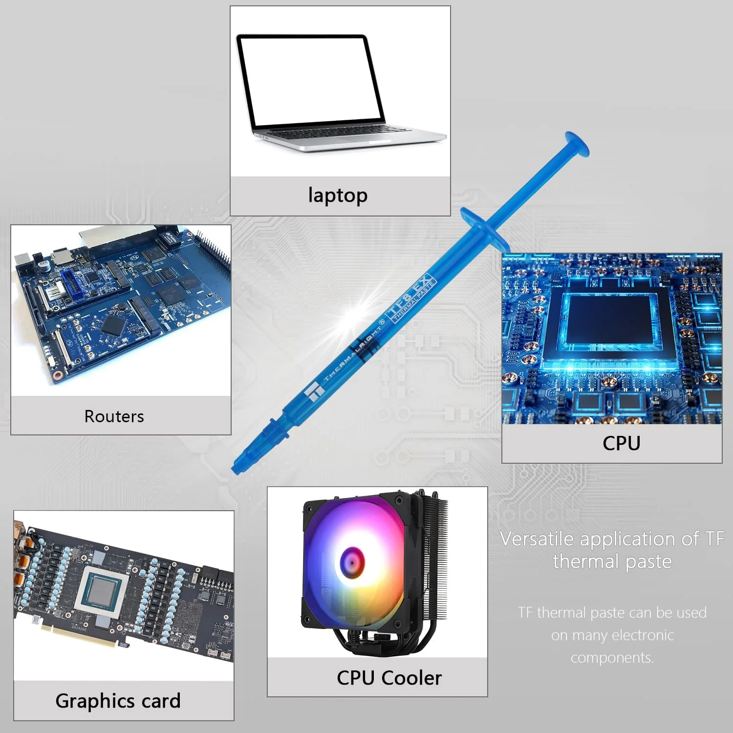 خمیر حرارتی Thermalright TF8 EX 1.5g برای خنک کننده های پردازنده، خمیر سینک حرارتی با رسانایی بالا 14W/m.k برای همه پردازنده ها (CPU، GPU)، غیر رسانا، خمیر پیشرفته اتلاف حرارت ارتقا یافته جدید خمیر حرارتی Thermalright TF8 EX 1.5g برای خنک کننده های پردازنده، خمیر سینک حرارتی با رسانایی بالا 14W/m.k برای همه پردازنده ها (CPU، GPU)، غیر رسانا، خمیر پیشرفته اتلاف حرارت ارتقا یافته جدید