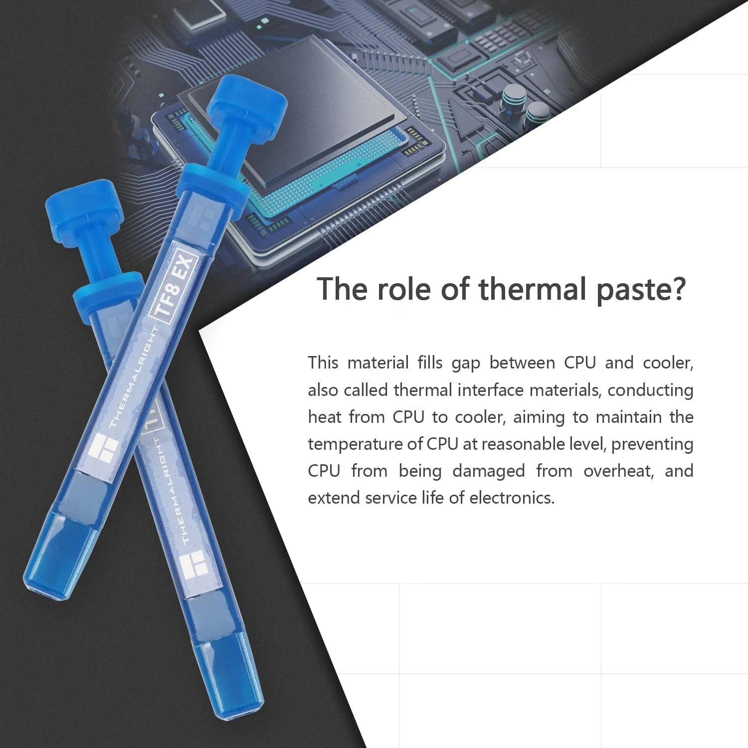 خمیر حرارتی Thermalright TF8 EX 2.9g برای خنک کننده های پردازنده، خمیر سینک حرارتی با رسانایی بالا 14W/m.k برای همه پردازنده ها (CPU، GPU)، غیر رسانا، خمیر پیشرفته اتلاف حرارت ارتقا یافته جدید خمیر حرارتی Thermalright TF8 EX 2.9g برای خنک کننده های پردازنده، خمیر سینک حرارتی با رسانایی بالا 14W/m.k برای همه پردازنده ها (CPU، GPU)، غیر رسانا، خمیر پیشرفته اتلاف حرارت ارتقا یافته جدید