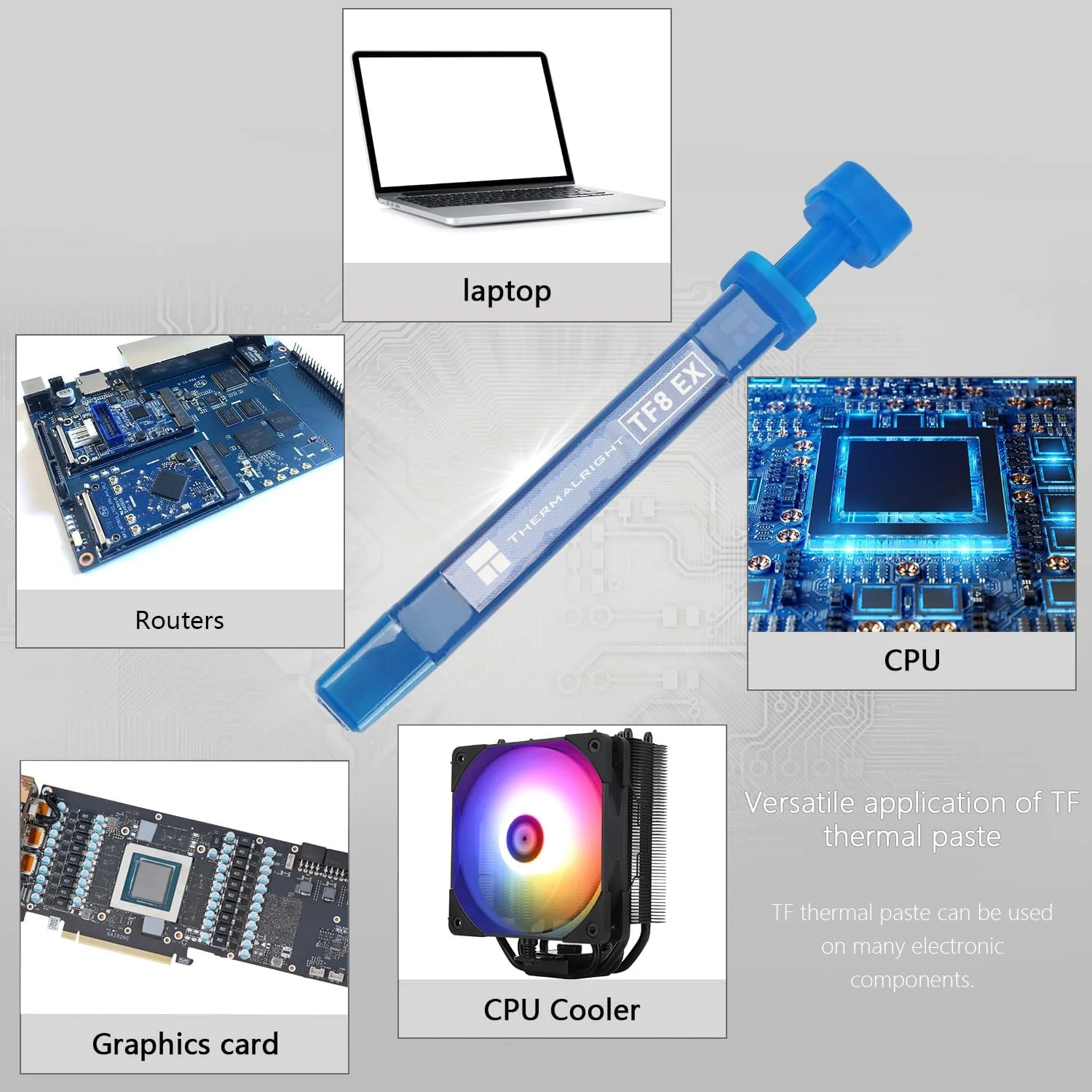 خمیر حرارتی Thermalright TF8 EX 2.9g برای خنک کننده های پردازنده، خمیر سینک حرارتی با رسانایی بالا 14W/m.k برای همه پردازنده ها (CPU، GPU)، غیر رسانا، خمیر پیشرفته اتلاف حرارت ارتقا یافته جدید خمیر حرارتی Thermalright TF8 EX 2.9g برای خنک کننده های پردازنده، خمیر سینک حرارتی با رسانایی بالا 14W/m.k برای همه پردازنده ها (CPU، GPU)، غیر رسانا، خمیر پیشرفته اتلاف حرارت ارتقا یافته جدید
