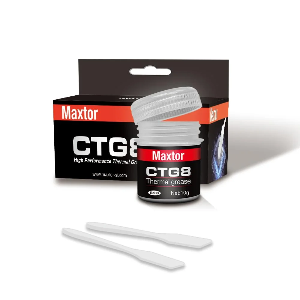 خمیر حرارتی Maxtor CTG8 برای IC/پردازنده/CPU/GPU/همه خنک کننده ها، 12.8W/m.k پایه کربنی با عملکرد بالا، گریس حرارتی (20 گرم)