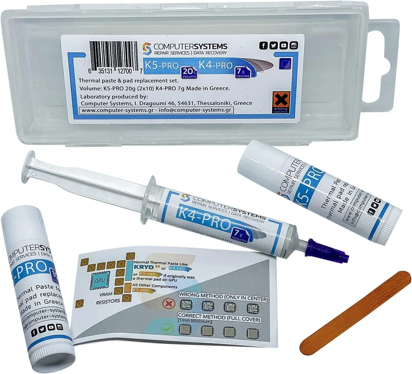 مجموعه خمیر حرارتی K5 PRO 20 گرمی و K4 PRO 7 گرمی، جایگزین پد حرارتی سازگار با Apple iMac، Asus ROG، Acer Nitro، لپ‌تاپ‌های MSI، RTX 3080، 2080TI، 3090، PS4، Nintendo Switch، XBOX، CSGR
