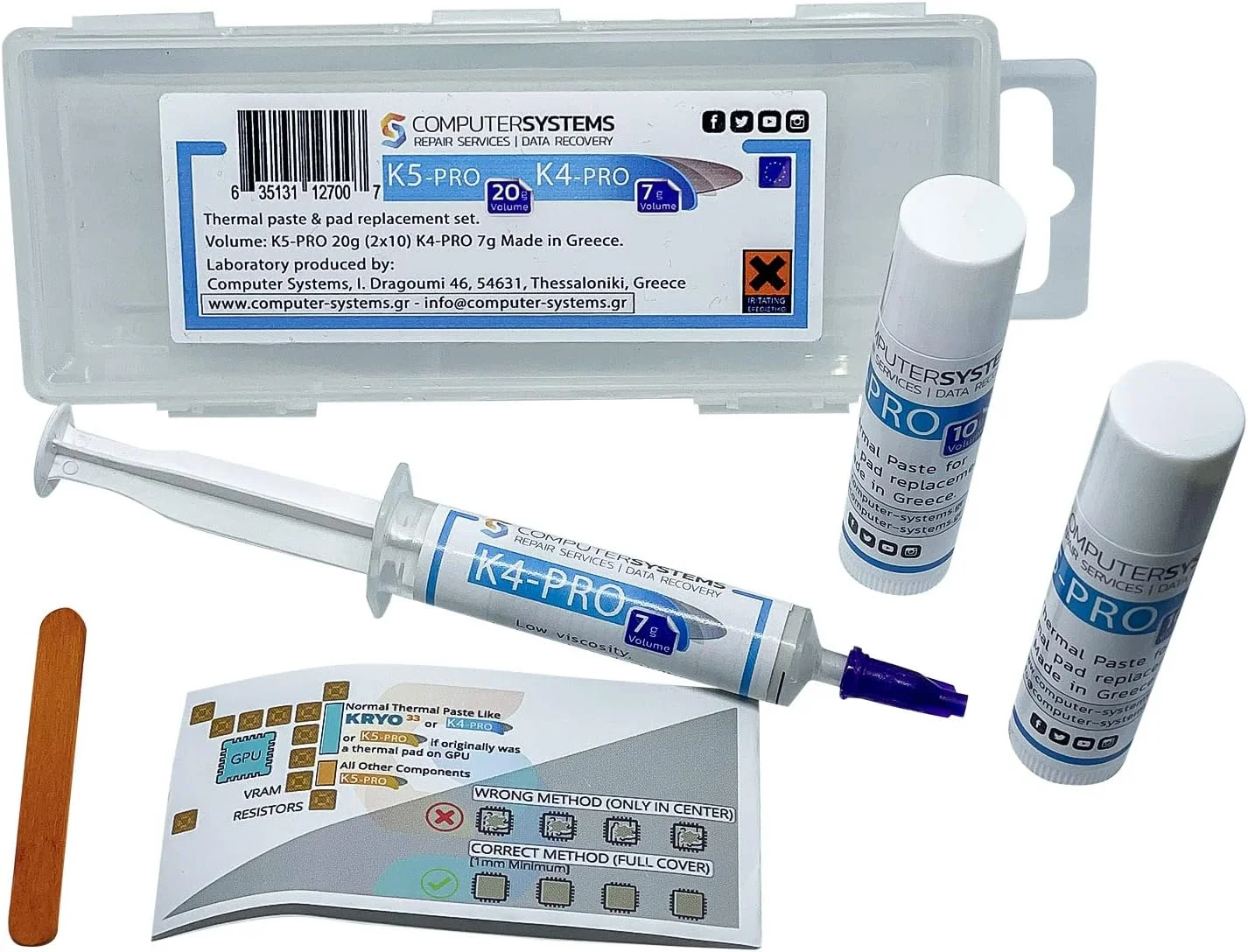 مجموعه خمیر حرارتی K5 PRO 20 گرمی و K4 PRO 7 گرمی، جایگزین پد حرارتی سازگار با Apple iMac، Asus ROG، Acer Nitro، لپ‌تاپ‌های MSI، RTX 3080، 2080TI، 3090، PS4، Nintendo Switch، XBOX، CSGR