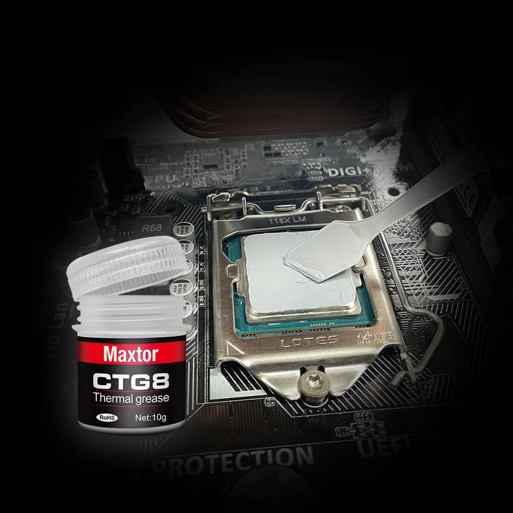 خمیر حرارتی Maxtor CTG8 برای IC/پردازنده/CPU/GPU/همه خنک کننده ها، 12.8W/m.k پایه کربنی با عملکرد بالا، گریس حرارتی (20 گرم)