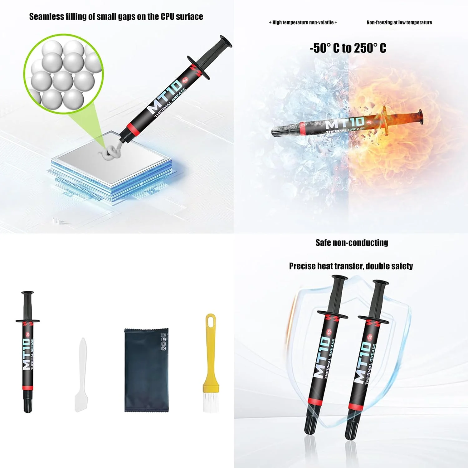 خمیر سیلیکون برای خنک کننده ها، خمیر سینک حرارتی، گریس حرارتی، خمیر هیت سینک VGA، دوام بالا برای مدیریت حرارت CPU GPU الکترونیک