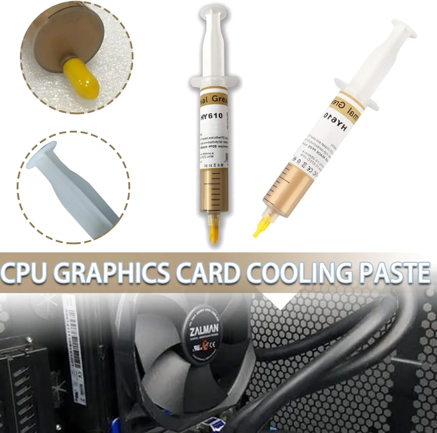 خمیر سیلیکونی رسانای حرارتی HY610 برای خنک کننده کارت گرافیک کامپیوتر و پردازنده