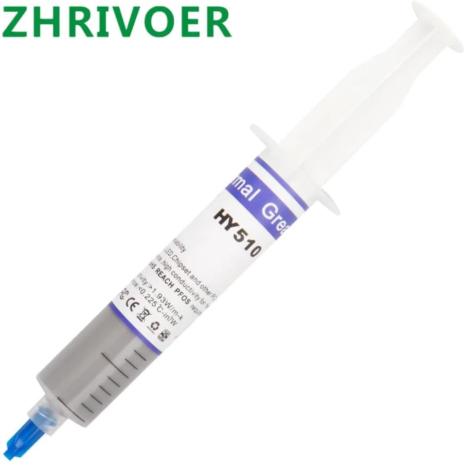 خمیر حرارتی سیلیکونی KLVN Hy510 30 گرمی برای انتقال حرارت هیت سینک پردازنده CPU GPU چیپست لپ تاپ با سرنگ خمیر حرارتی سیلیکونی KLVN Hy510 30 گرمی برای انتقال حرارت هیت سینک پردازنده CPU GPU چیپست لپ تاپ با سرنگ