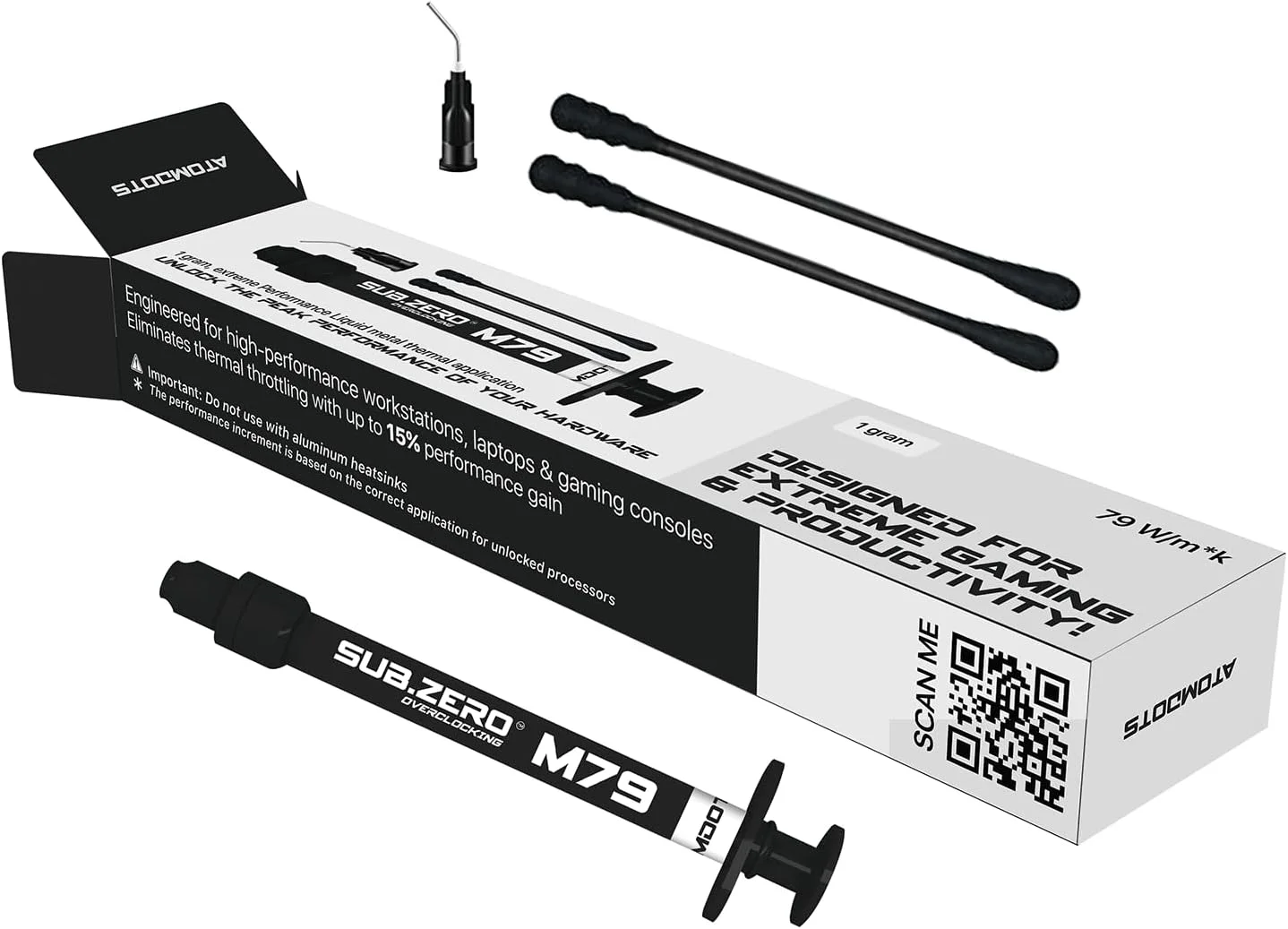 M79 خمیر حرارتی فلز مایع | 79 W/m*K | اورکلاک زیر صفر - (1.0 گرم) M79 خمیر حرارتی فلز مایع | 79 W/m*K | اورکلاک زیر صفر - (1.0 گرم)