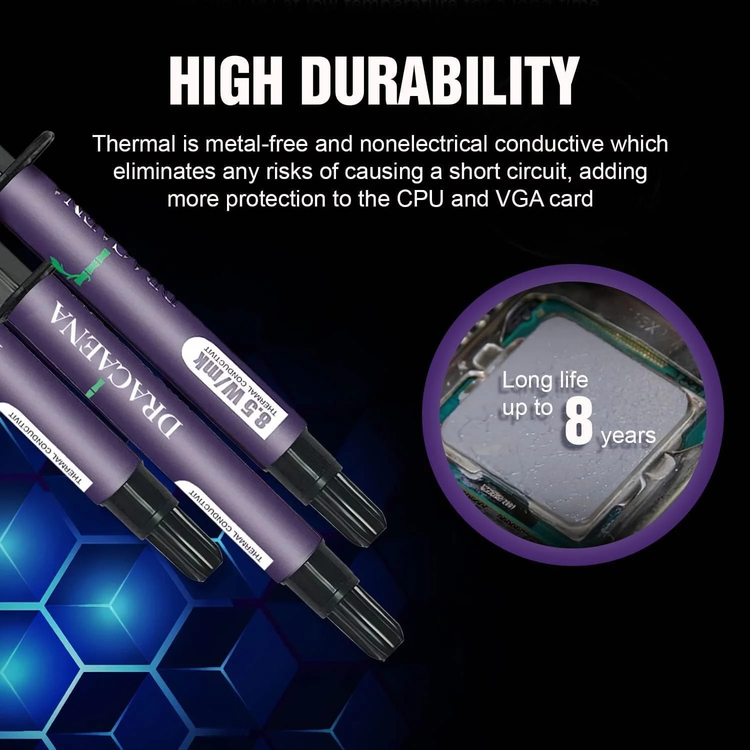 خمیر حرارتی کربنی dracaena.io مدل CT9، بسته 5 عددی 4 گرمی، عملکرد بالا برای پردازنده، کنسول، کارت گرافیک و لپ تاپ. ماده رابط حرارتی، رسانایی بالا، دوام طولانی، طراحی غیر رسانا خمیر حرارتی کربنی dracaena.io مدل CT9، بسته 5 عددی 4 گرمی، عملکرد بالا برای پردازنده، کنسول، کارت گرافیک و لپ تاپ. ماده رابط حرارتی، رسانایی بالا، دوام طولانی، طراحی غیر رسانا