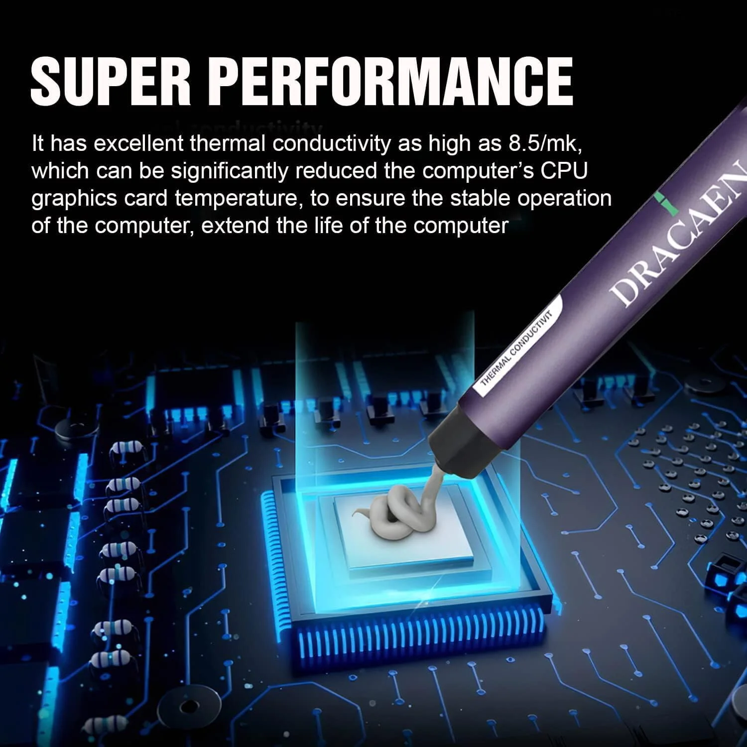 خمیر حرارتی کربنی dracaena.io مدل CT9، بسته 5 عددی 4 گرمی، عملکرد بالا برای پردازنده، کنسول، کارت گرافیک و لپ تاپ. ماده رابط حرارتی، رسانایی بالا، دوام طولانی، طراحی غیر رسانا خمیر حرارتی کربنی dracaena.io مدل CT9، بسته 5 عددی 4 گرمی، عملکرد بالا برای پردازنده، کنسول، کارت گرافیک و لپ تاپ. ماده رابط حرارتی، رسانایی بالا، دوام طولانی، طراحی غیر رسانا