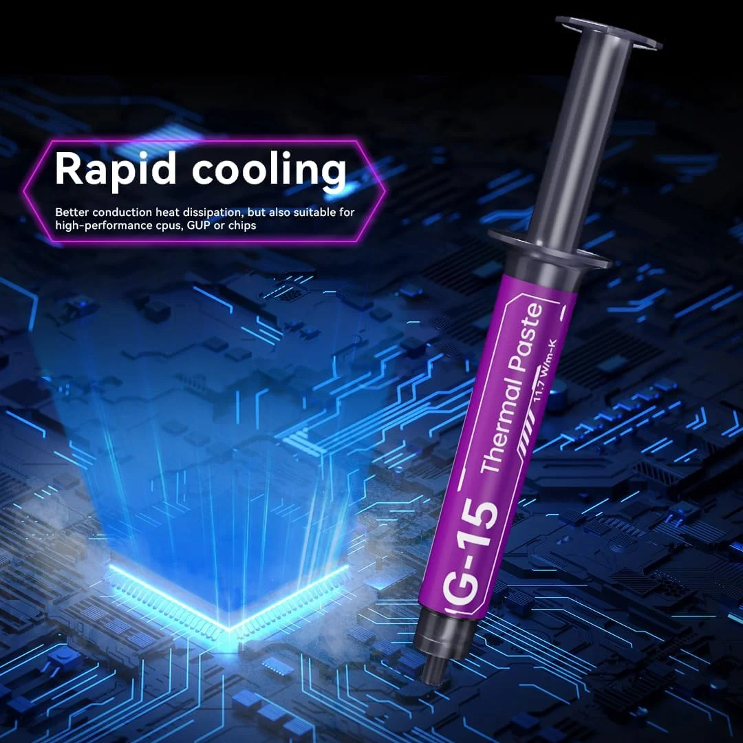 خمیر حرارتی با عملکرد بالا G-15 (2 گرمی) برای کامپیوتر، لپ تاپ و کارت گرافیک - غیر رسانا، خمیر هیت سینک بادوام با خنک کننده پایدار (50- درجه سانتیگراد تا 200 درجه سانتیگراد) خمیر حرارتی با عملکرد بالا G-15 (2 گرمی) برای کامپیوتر، لپ تاپ و کارت گرافیک - غیر رسانا، خمیر هیت سینک بادوام با خنک کننده پایدار (50- درجه سانتیگراد تا 200 درجه سانتیگراد)