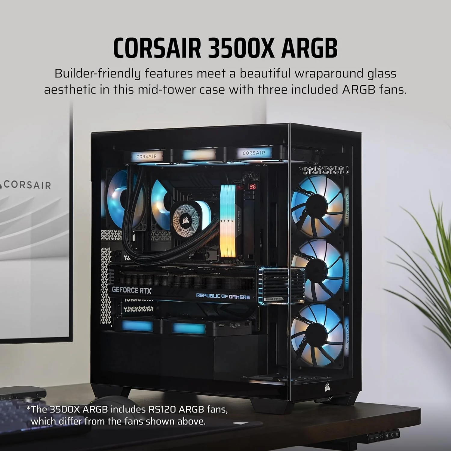 کیس کامپیوتر CORSAIR 3500X ARGB Mid-Tower ATX – شیشه حرارت دیده پانوراما – سازگار با مادربرد اتصال معکوس – شامل 3 عدد فن CORSAIR RS120 ARGB – مشکی کیس کامپیوتر CORSAIR 3500X ARGB Mid-Tower ATX – شیشه حرارت دیده پانوراما – سازگار با مادربرد اتصال معکوس – شامل 3 عدد فن CORSAIR RS120 ARGB – مشکی