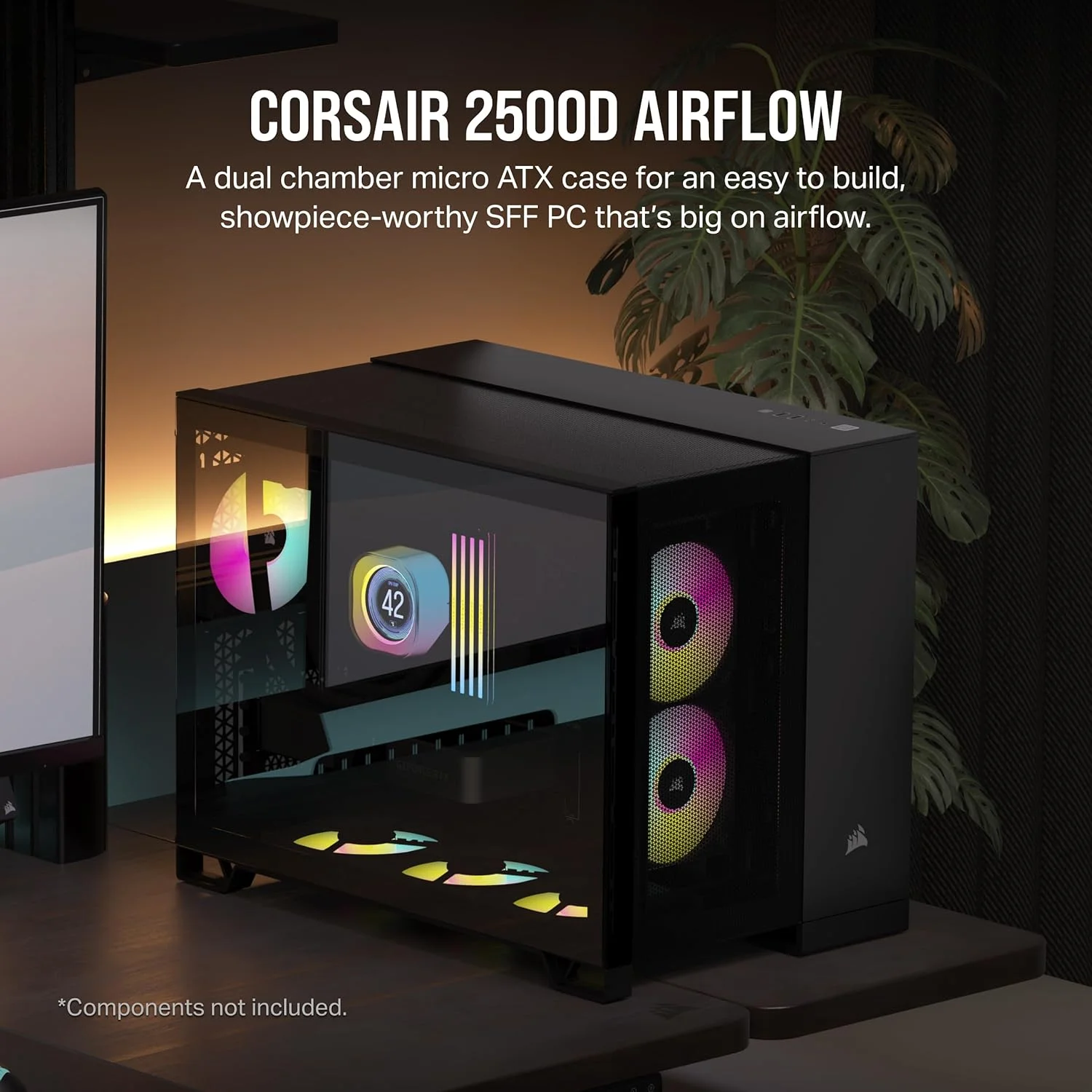 کیس کامپیوتر CORSAIR 2500D Airflow mATX – بدون فن – طراحی دو محفظه – انعطاف پذیری گسترده در خنک کننده – سازگار با مادربرد اتصال معکوس – مشکی کیس کامپیوتر CORSAIR 2500D Airflow mATX – بدون فن – طراحی دو محفظه – انعطاف پذیری گسترده در خنک کننده – سازگار با مادربرد اتصال معکوس – مشکی